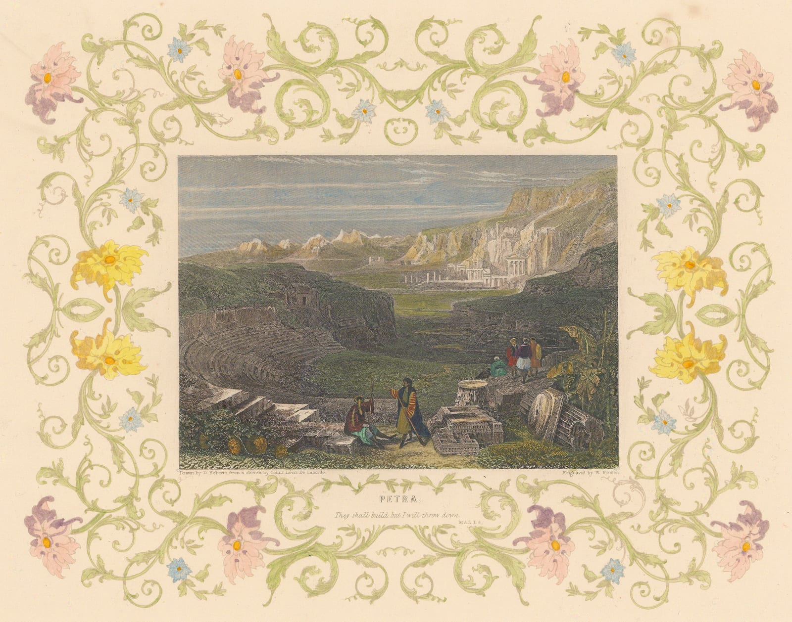 John Murray, Jordan - Petra, Panorama from the Amphitheatre , 1836