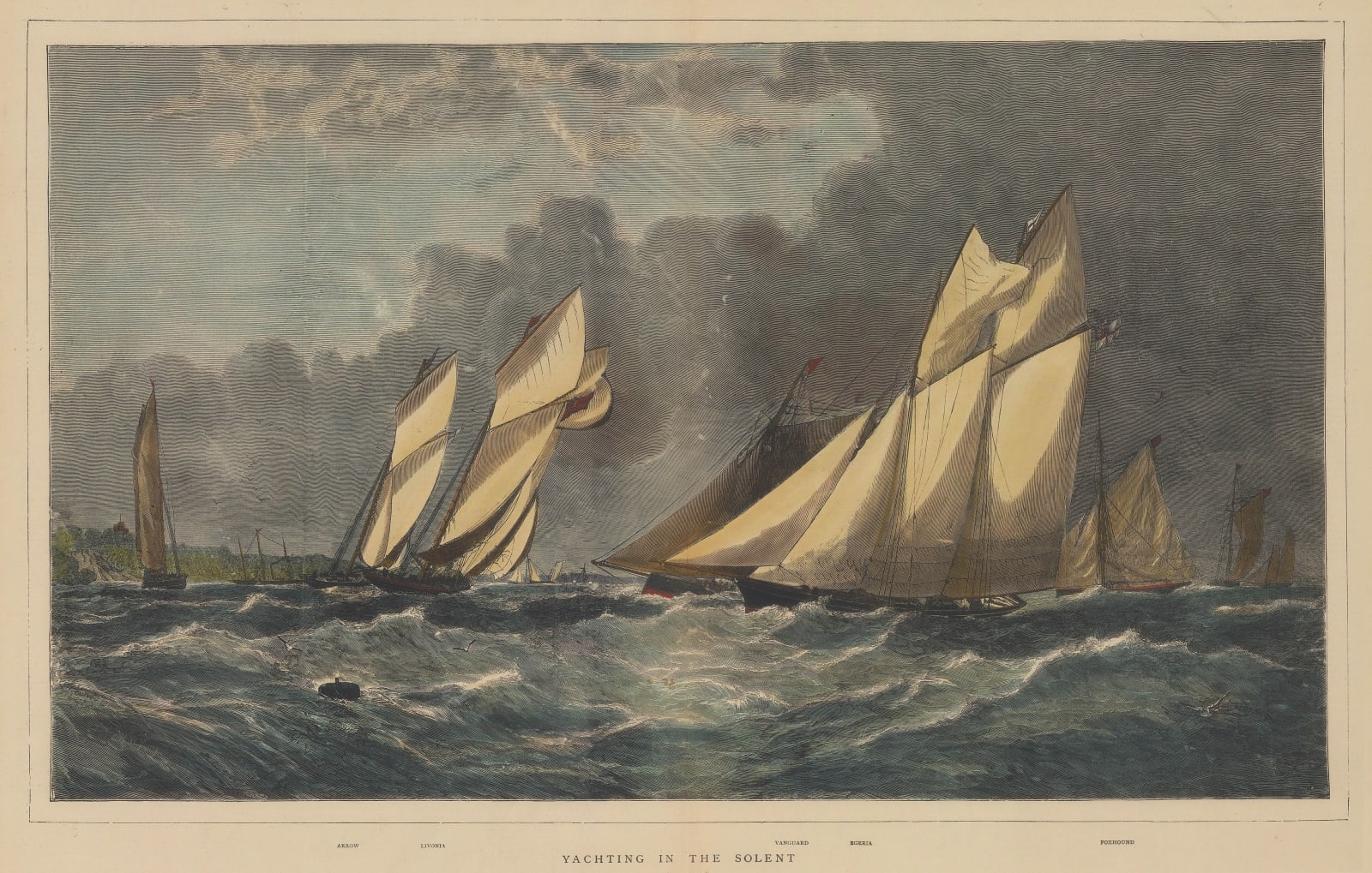 Illustrated London News (ILN), Sailing - Yachting in the Solent, 1871 c.