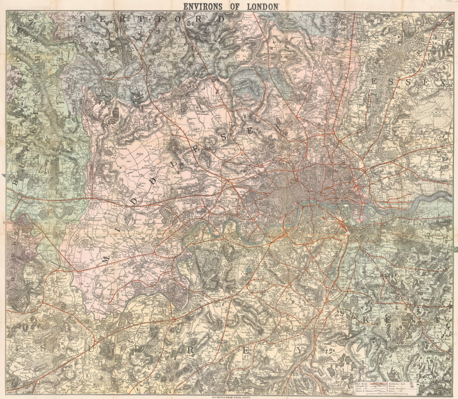 W.H. Smith & Son, Environs of London, 1870 c