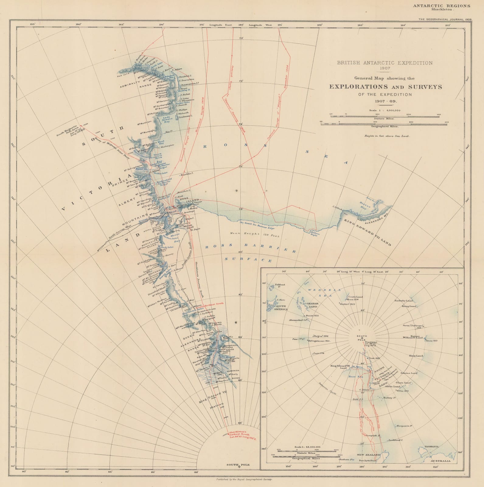 Royal Geographical Society (RGS), Shackleton's British Antarctic Expedition, 1909