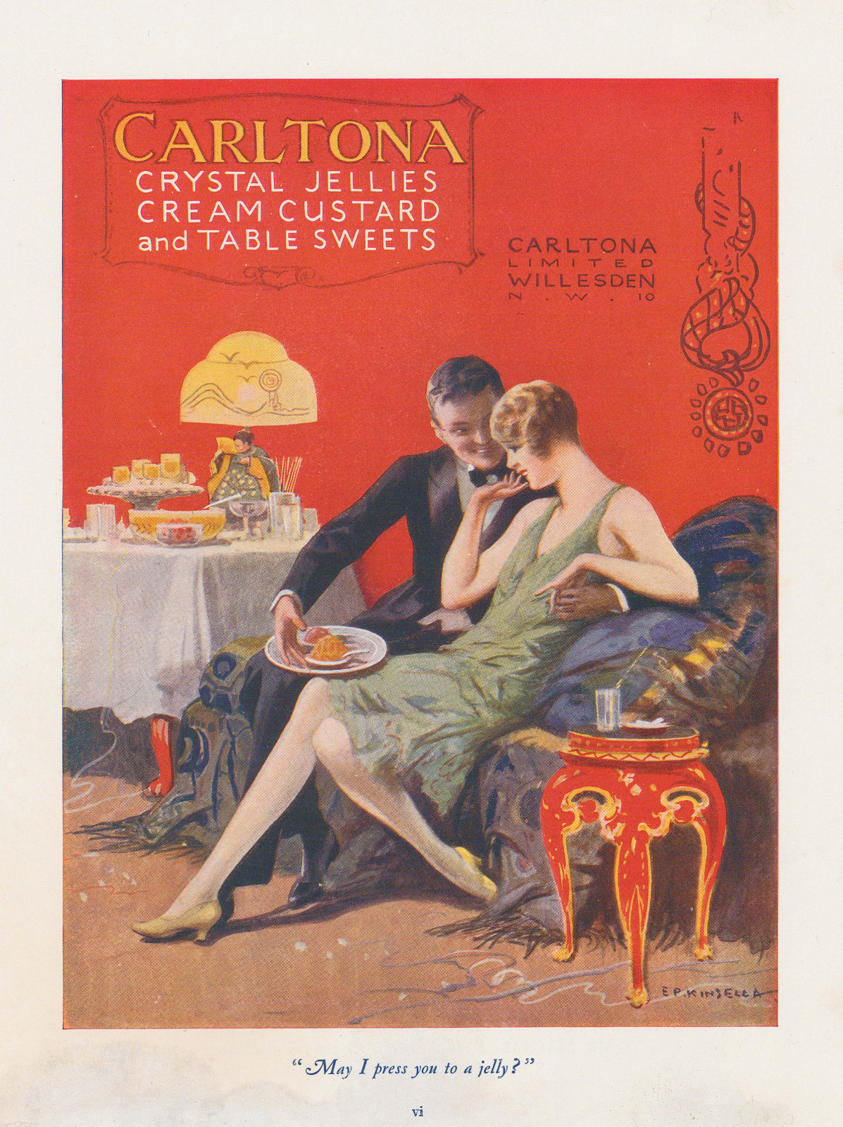 Punch, Carltona Crystal Jellies, Cream Custard and Table Sweets, 1927