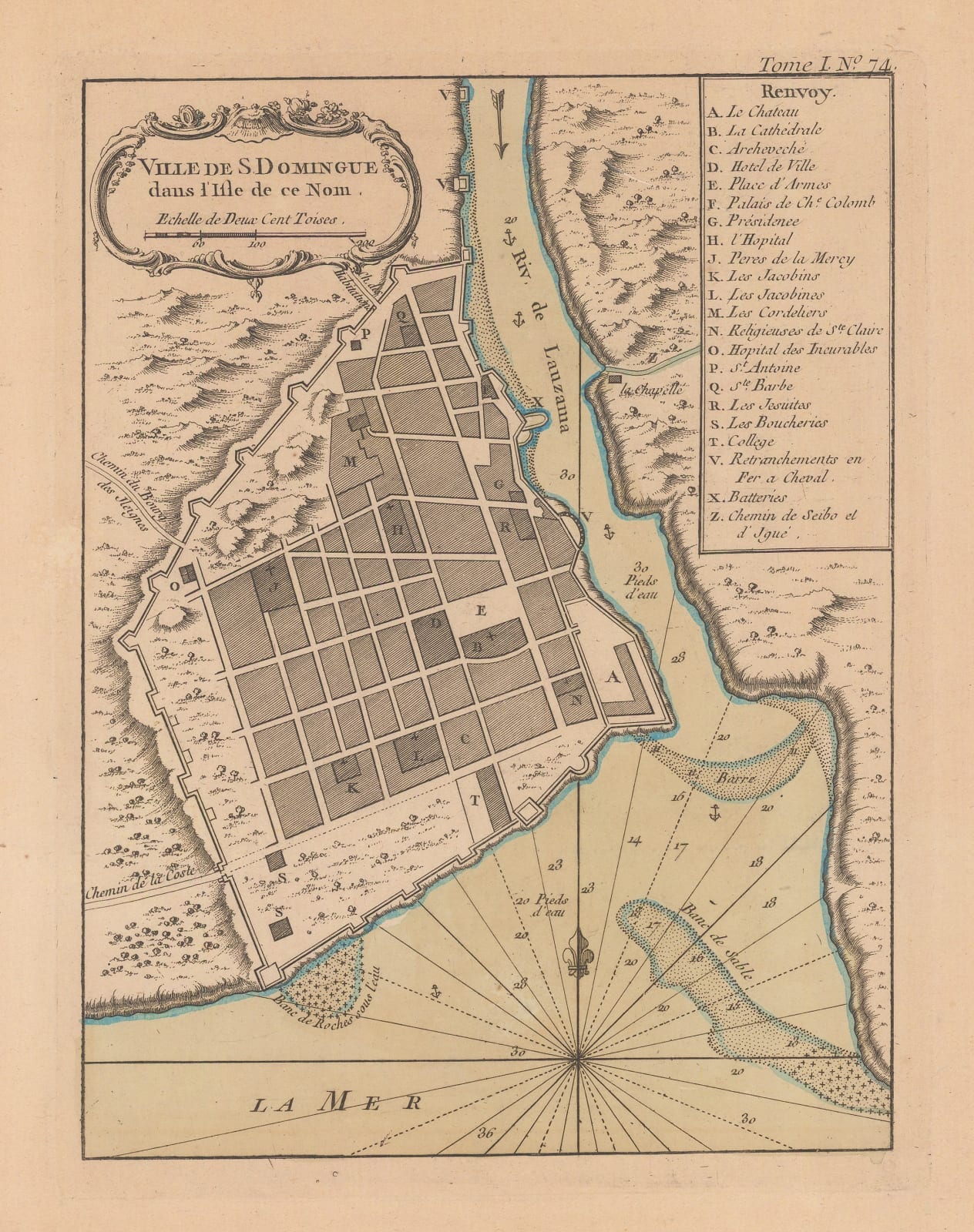 Jacques-Nicolas Bellin, Santo Domingo, Dominican Republic, 1764