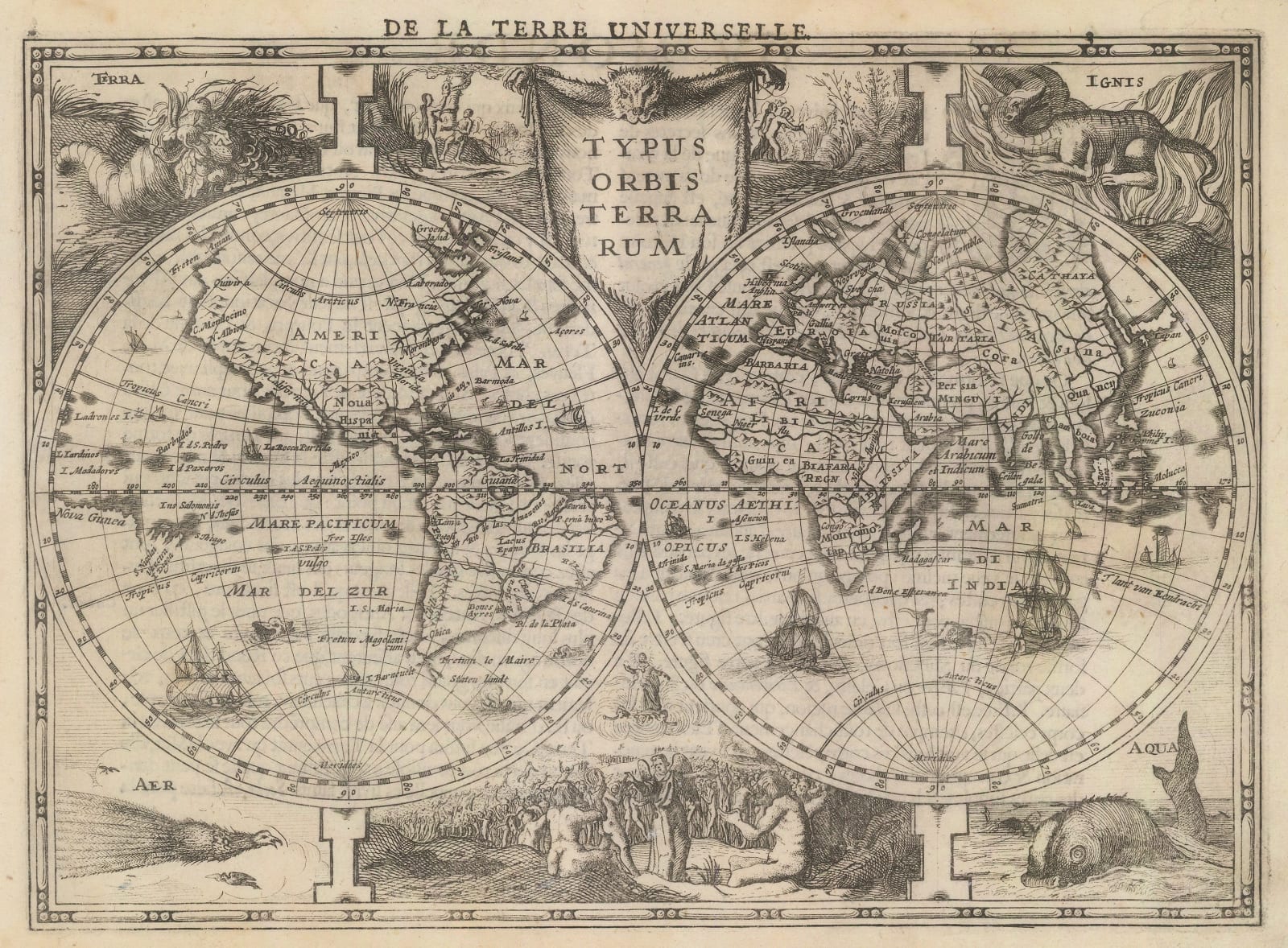 Johannes Cloppenburg, Double Hemisphere Map of the World, 1630