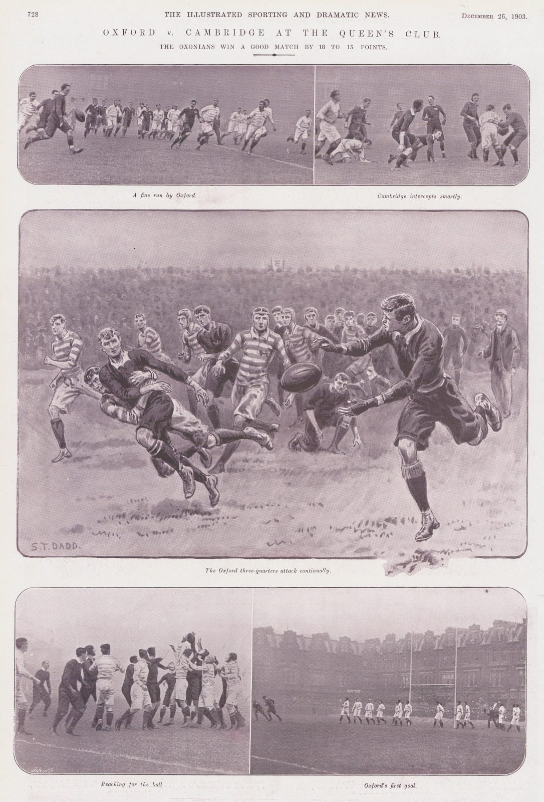 Illustrated Sporting and Dramatic News (ISDN), Rugby - Oxford v Cambridge, 1903
