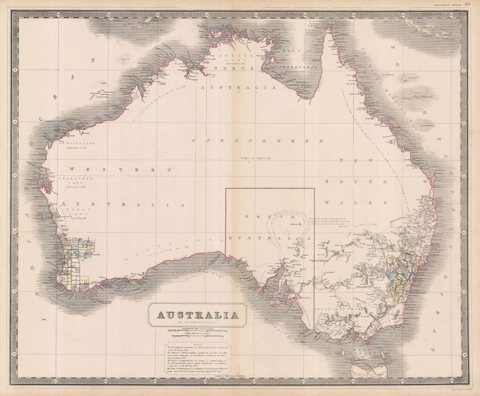W. & A.K. Johnston, Australia, 1840 c