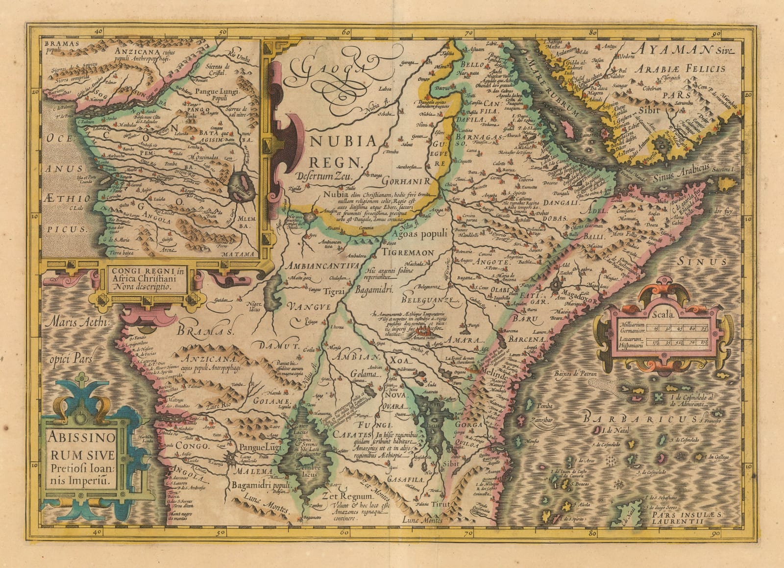 Mercator Hondius, The Empire of Prester John, 1619