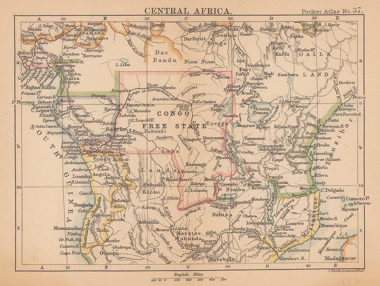 J.G. Bartholomew, Central Africa, 1887
