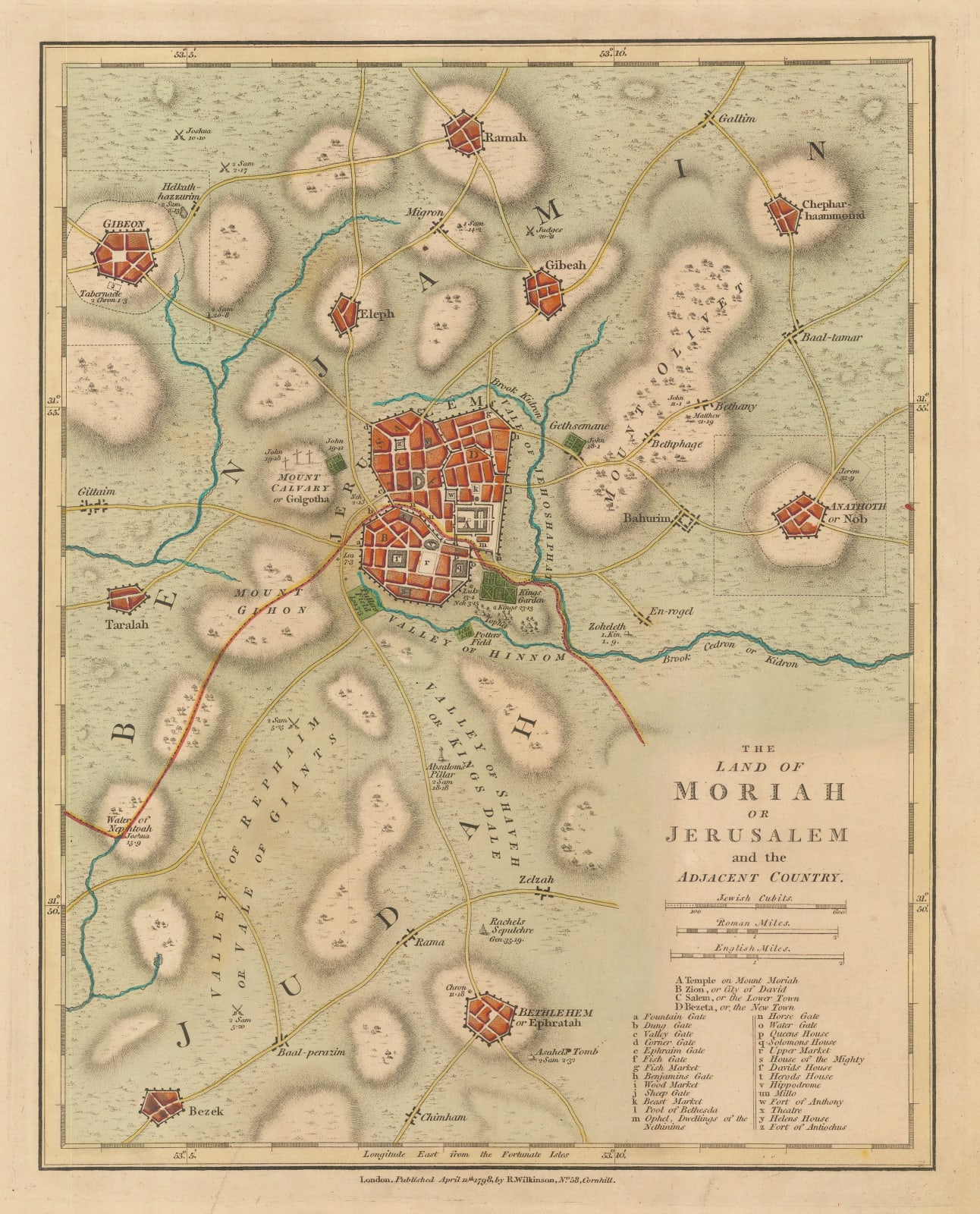 Robert Wilkinson, The Land of Moriah or Jerusalem and the Adjacent Country, 1798
