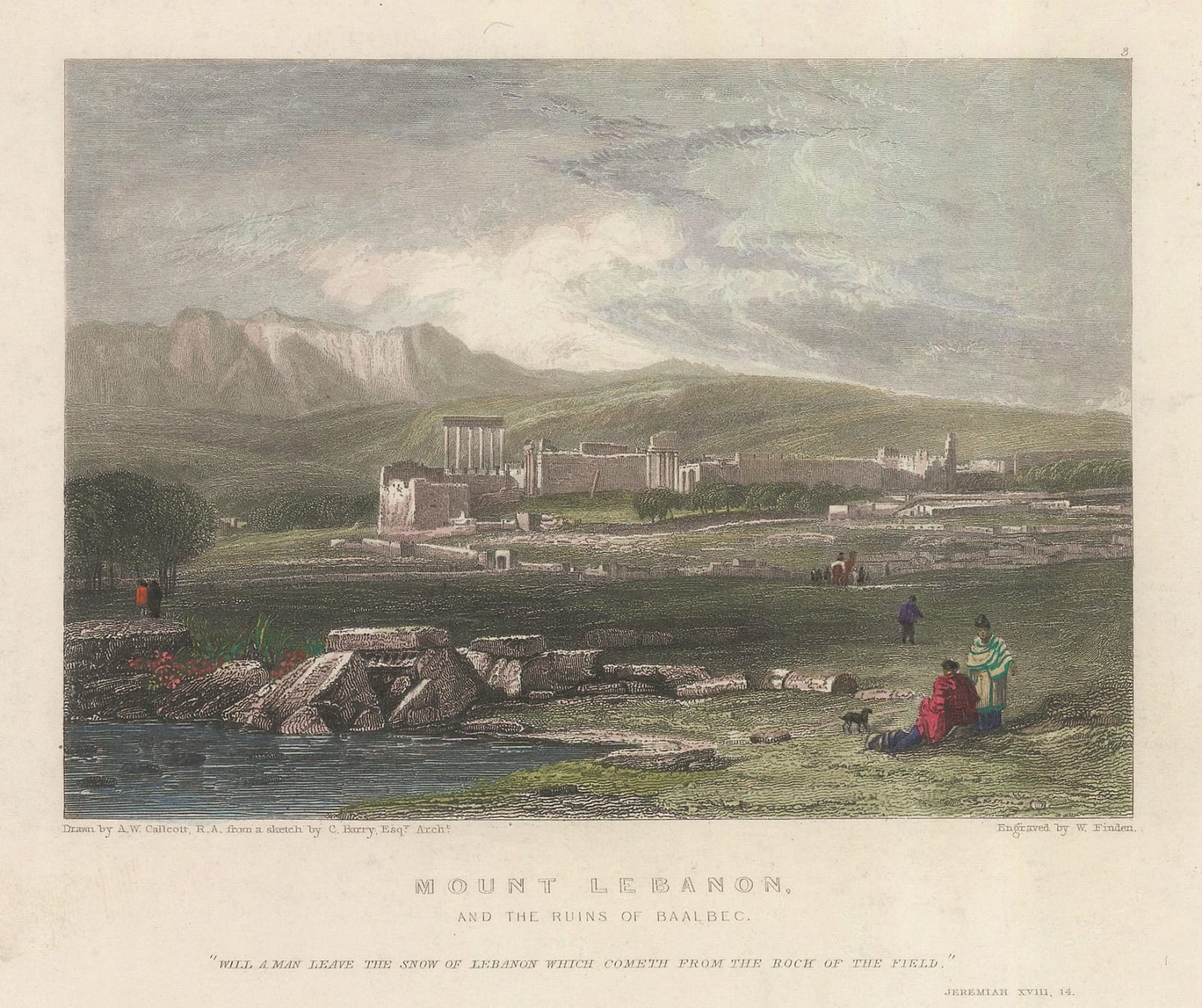 William Finden, Lebanon - Baalbek, 1834