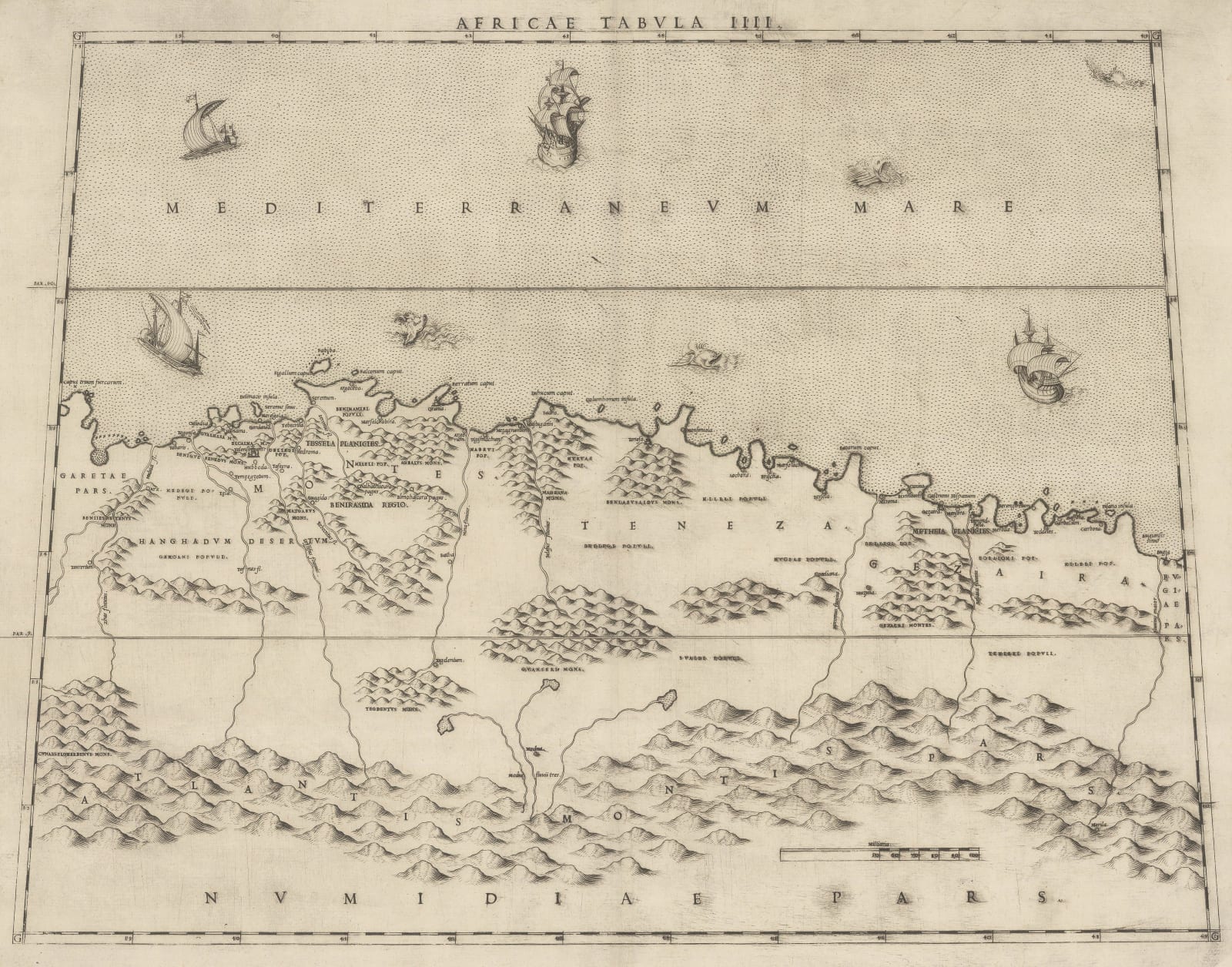 Giulio & Livio Sanuto, Rare Ptolemaic Map of North Africa, 1588