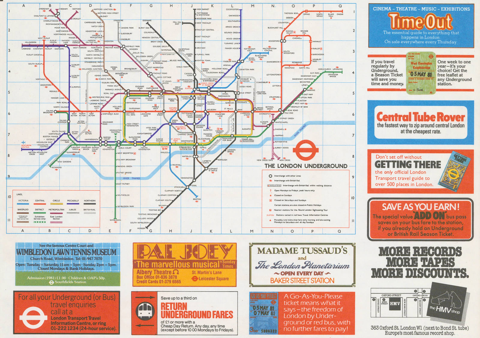 London Transport, London Underground Map, 1981