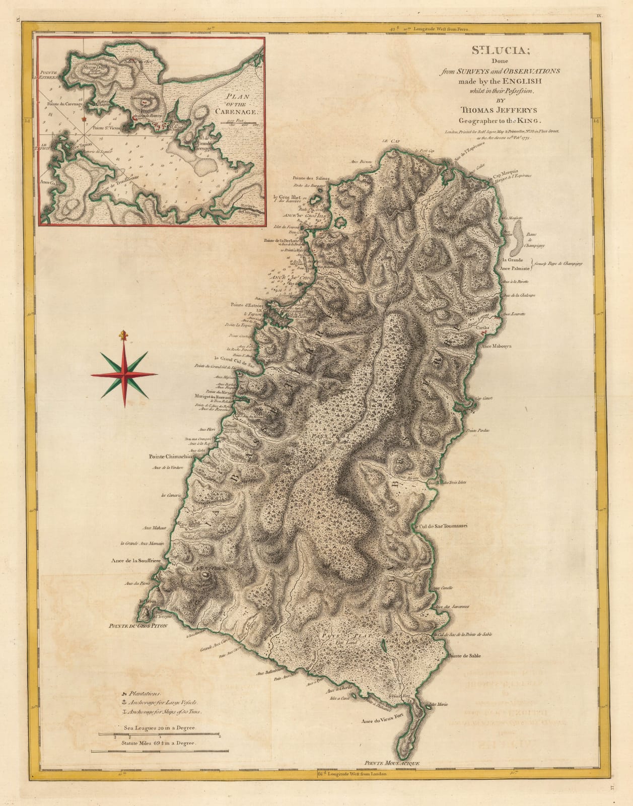 Thomas Jefferys, St. Lucia, 1775