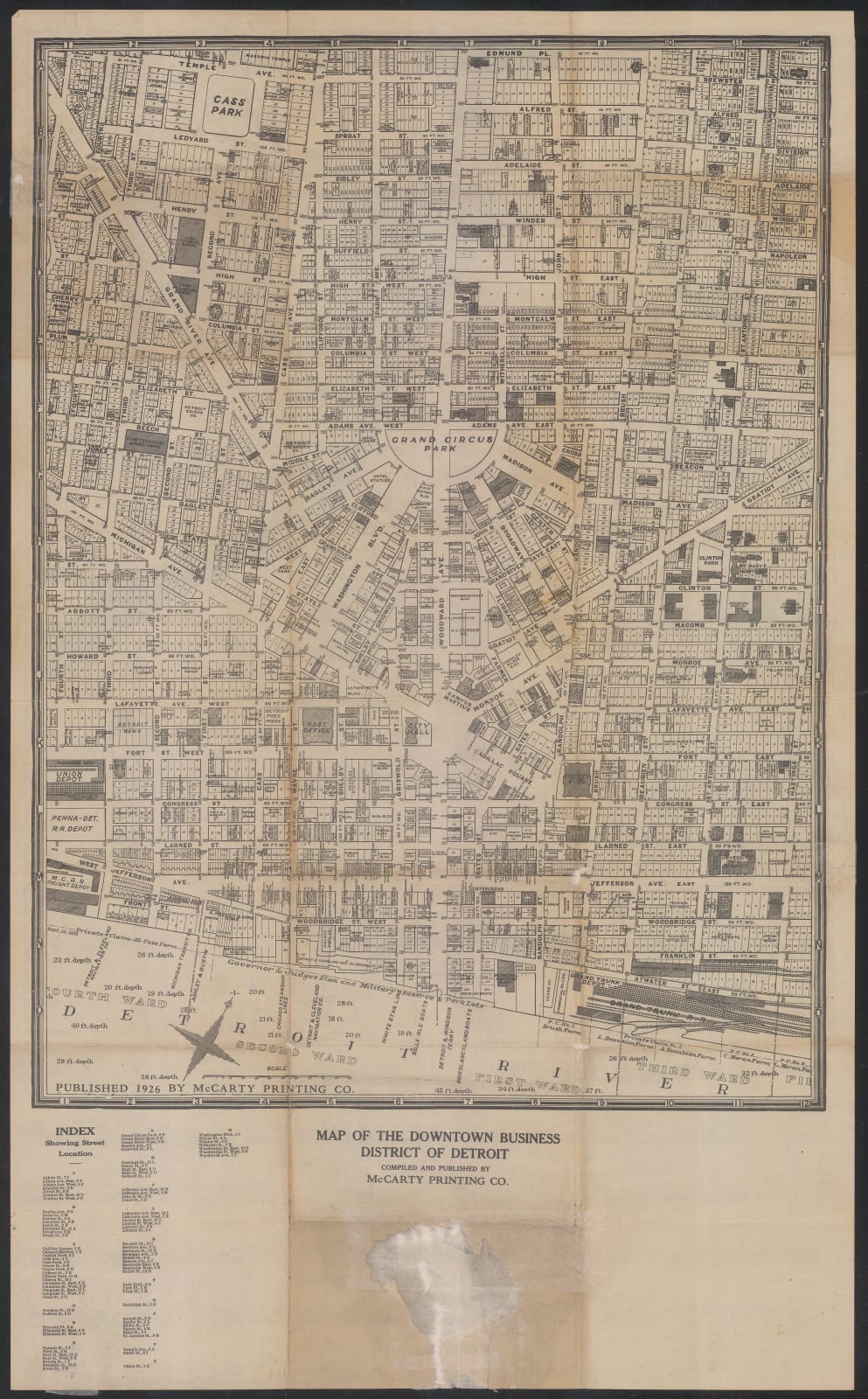 Federal Lithograph Company, Federal Map of Detroit and environs, 1927