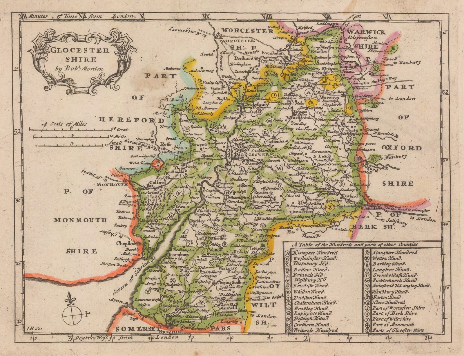 Robert Morden, Glocestershire, 1708
