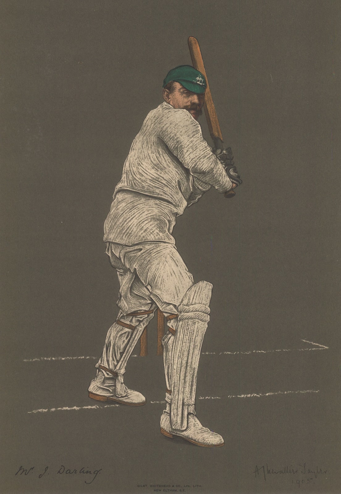 Albert Tayler, Cricket - Portrait, Joseph Darling, 1905