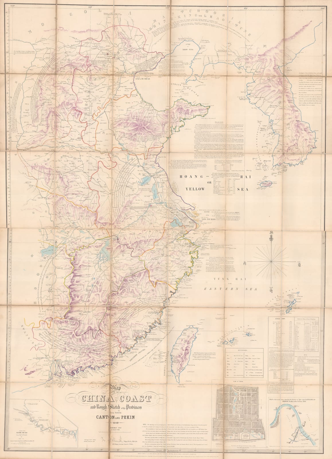 J.O.N. James, Map of the China Coast and Rough Sketch of the Provinces lying between Canton & Pekin, 1860