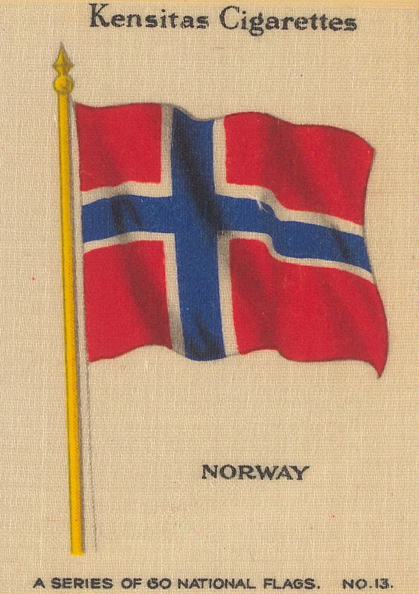 Cigarette Cards, Flags - Norway, 1910 c