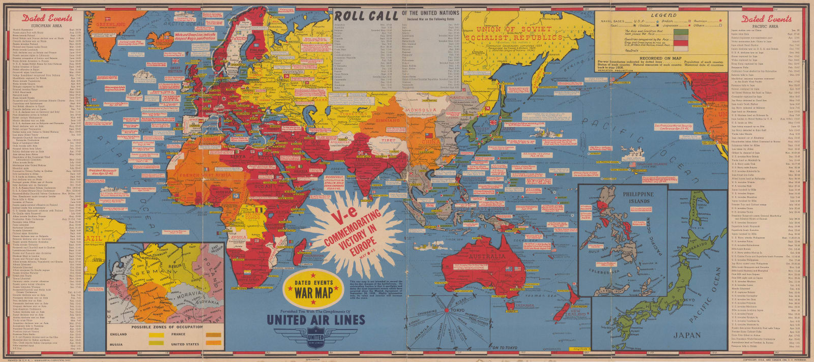 Stanley Turner, Dated Events War Map - 26th Edition, 1945