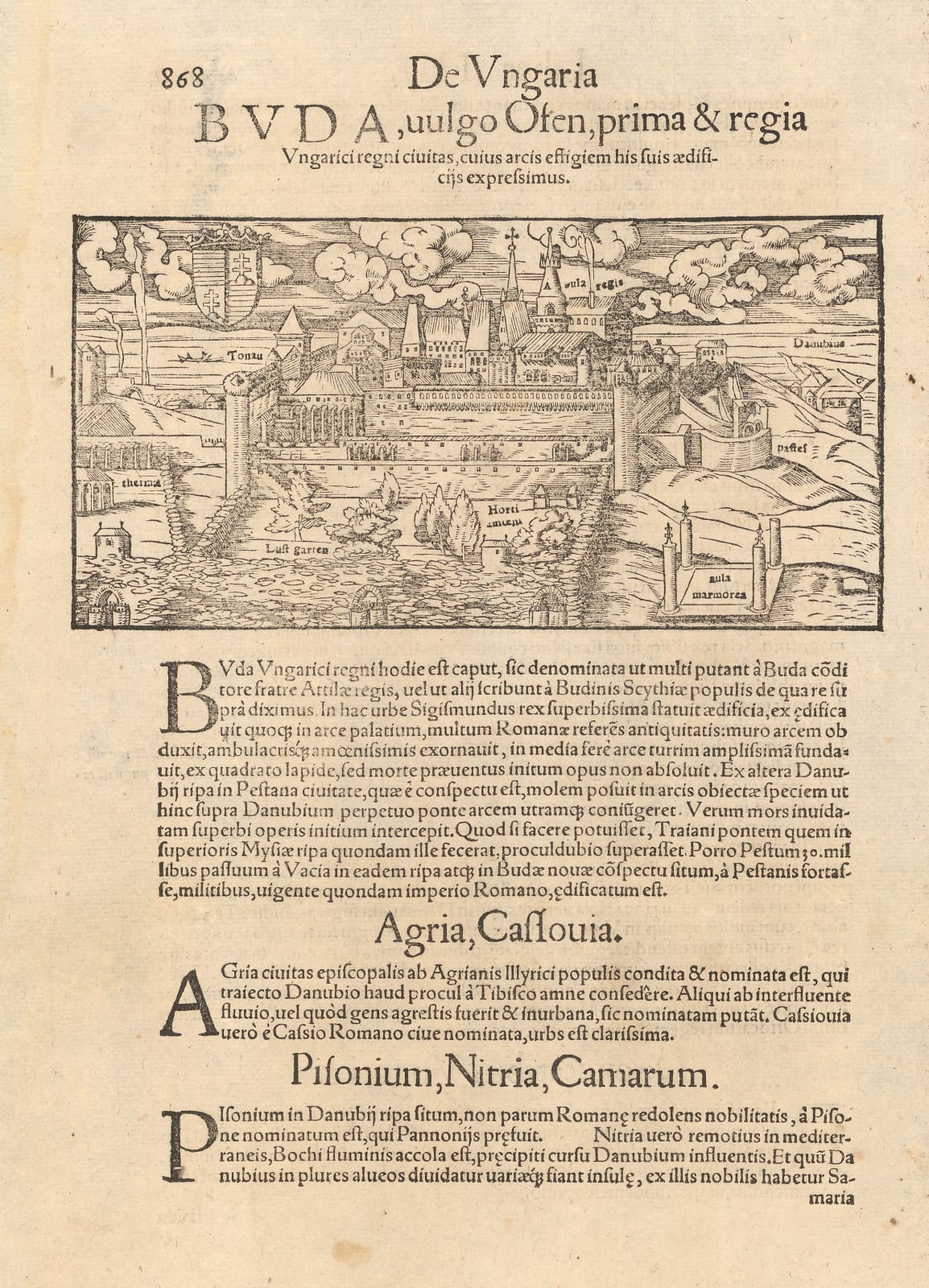 Sebastian Münster, Budapest, Hungary, 1558