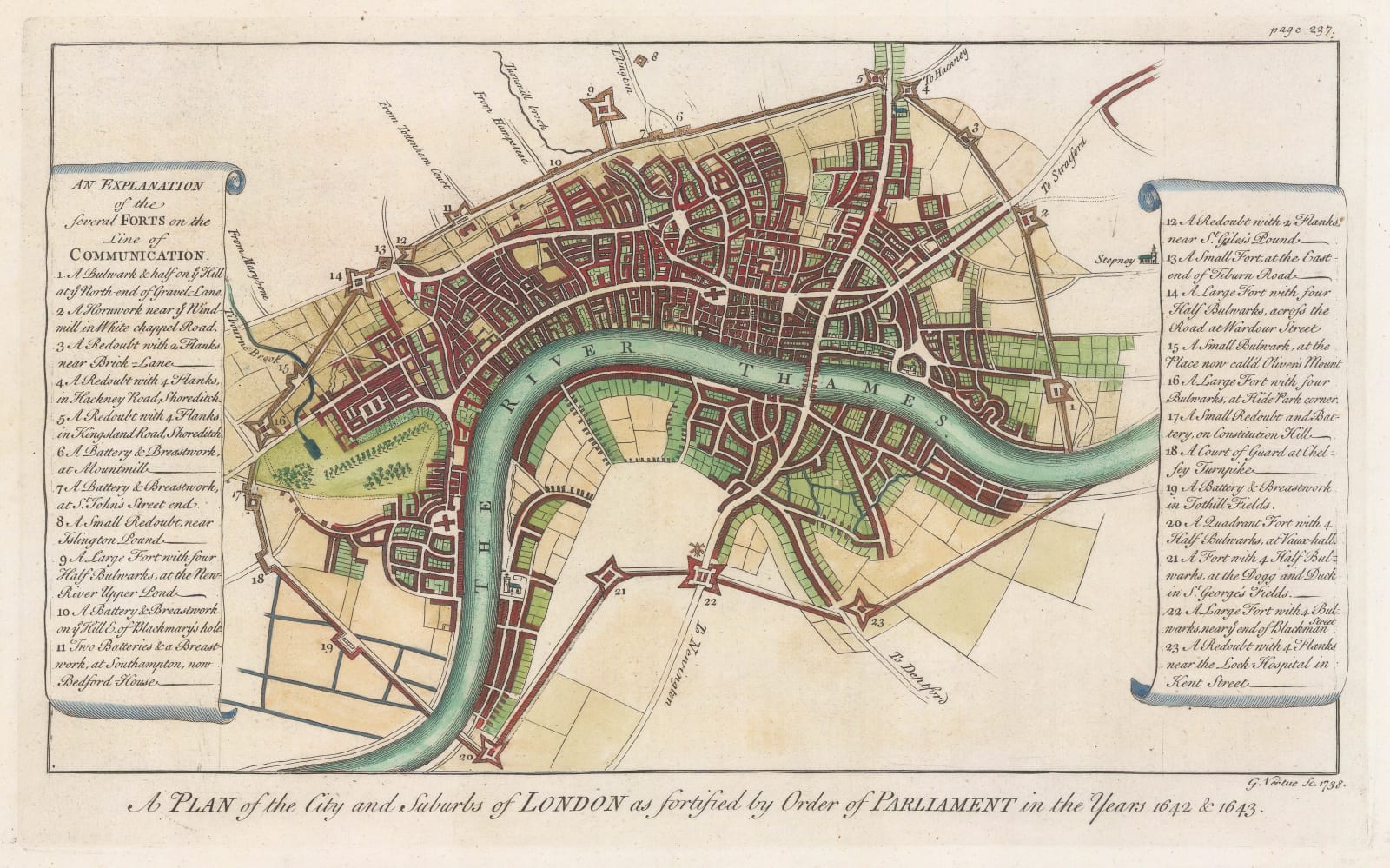 George Vertue, London during the English Civil War, 1738