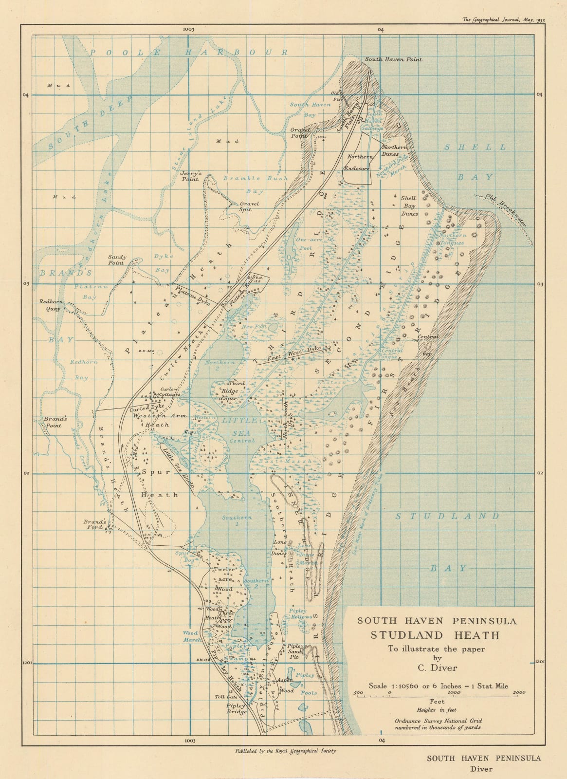 Royal Geographical Society (RGS), South Haven Peninsula : Studland Heath, 1933