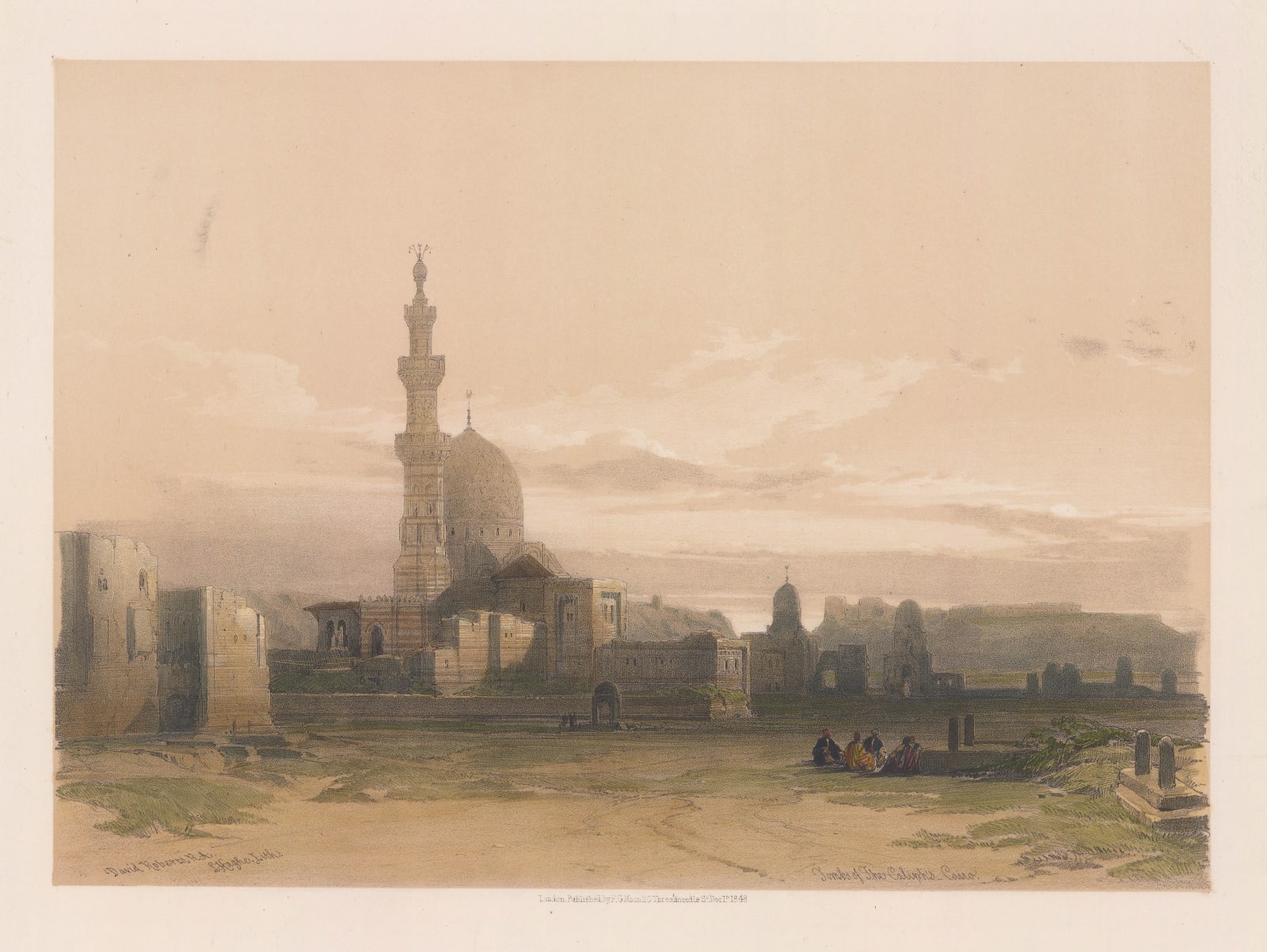 David Roberts, Egypt - Cairo, Tombs of the Caliphs, 1848