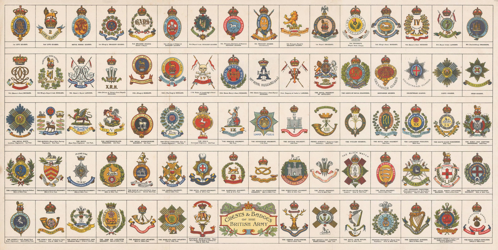 Boy's Own, British Army - Crests and Badges, 1910 c.