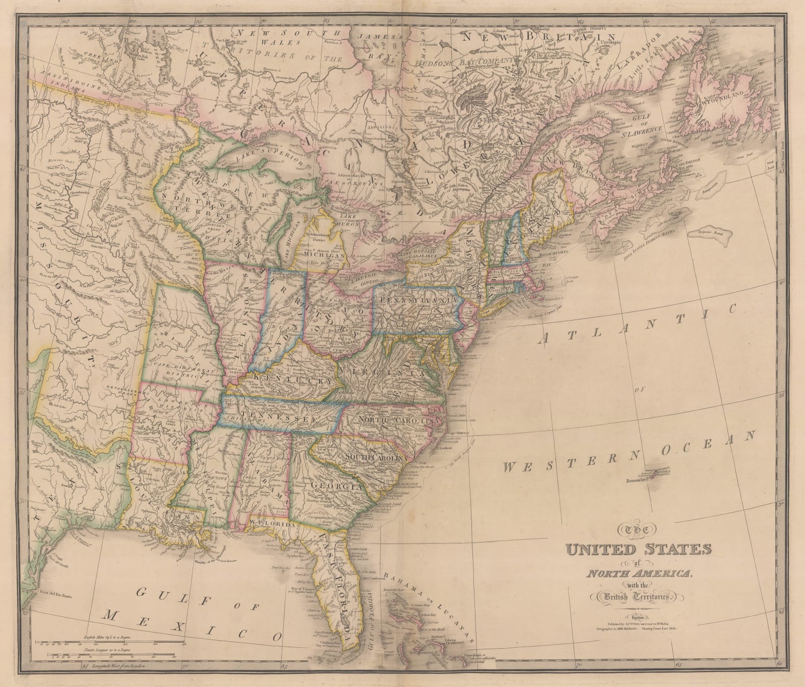 James Wyld, The United States of North America with the British Territories, 1841