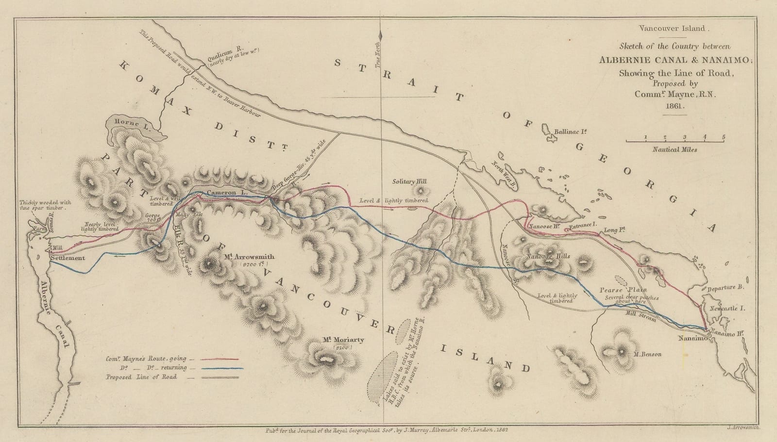 Royal Geographical Society (RGS), Southern Vancouver Island from Alberni Inlet to Nanaimo, 1862