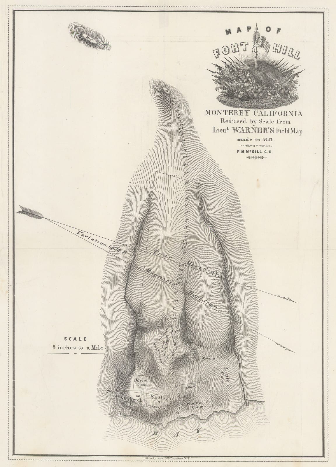 P.M. McGill, Map of Fort Hill, 1847