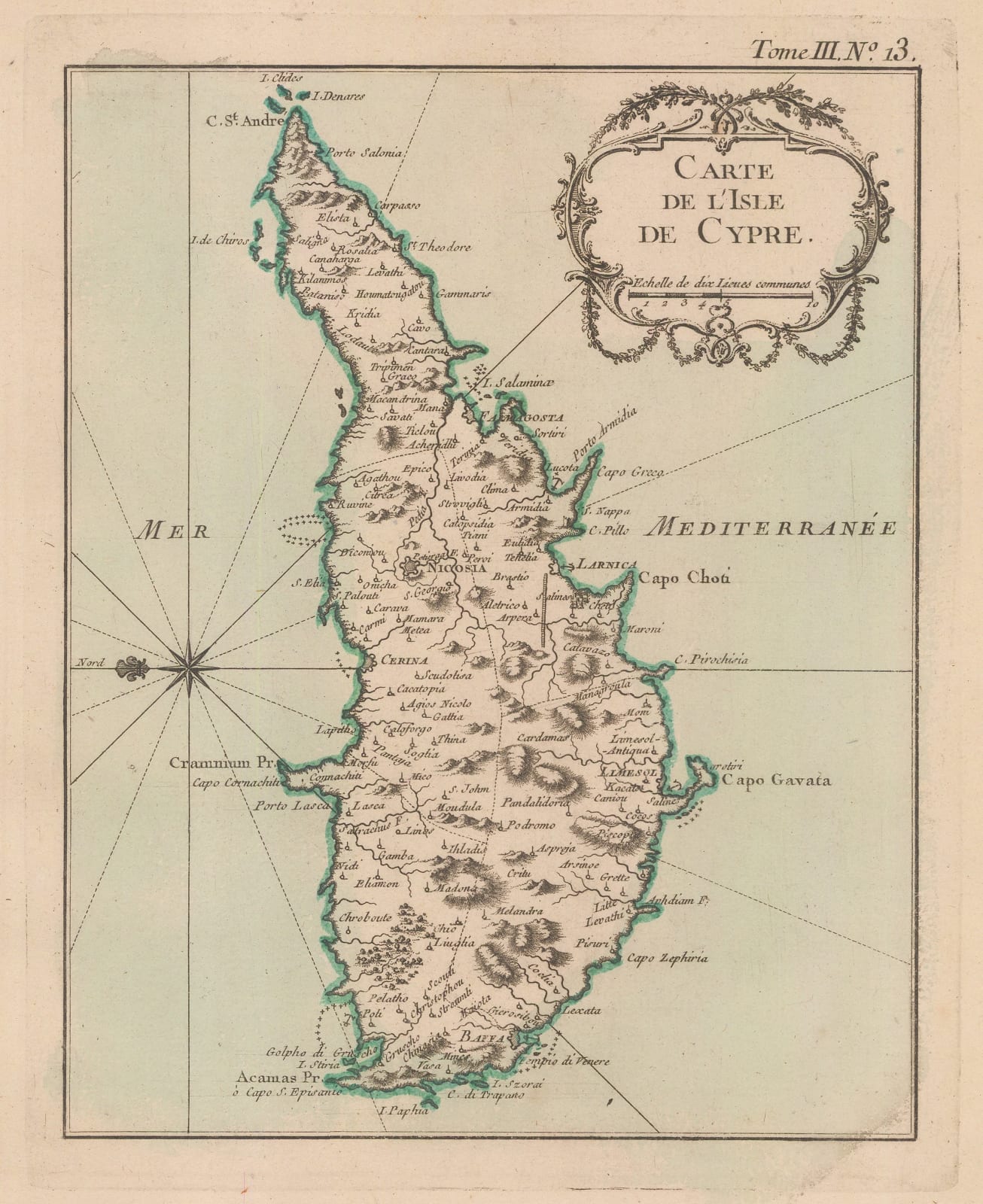 Jacques-Nicolas Bellin, Cyprus, 1764