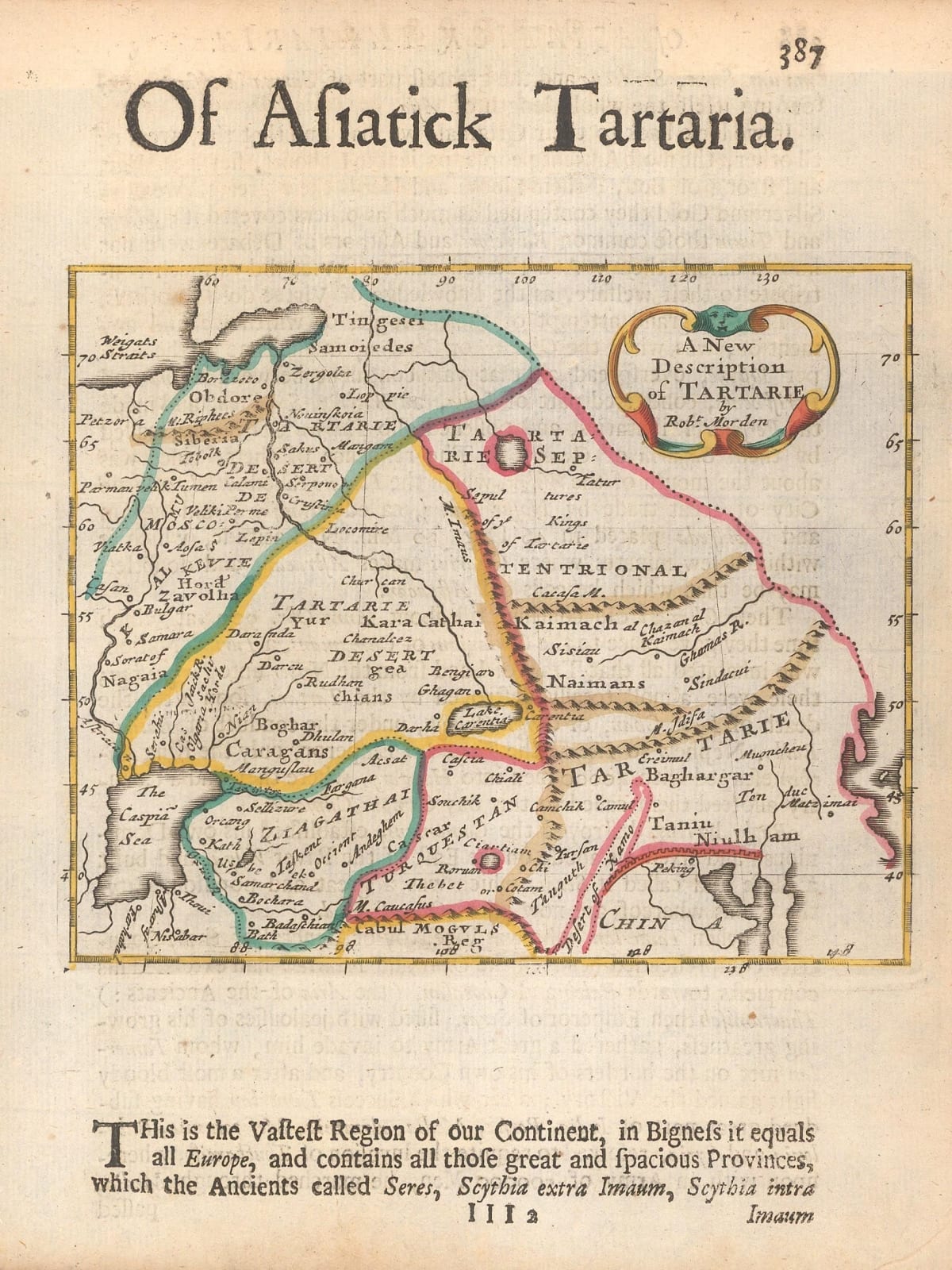 Robert Morden, Siberia, Mongolia, and Central Asia, 1688