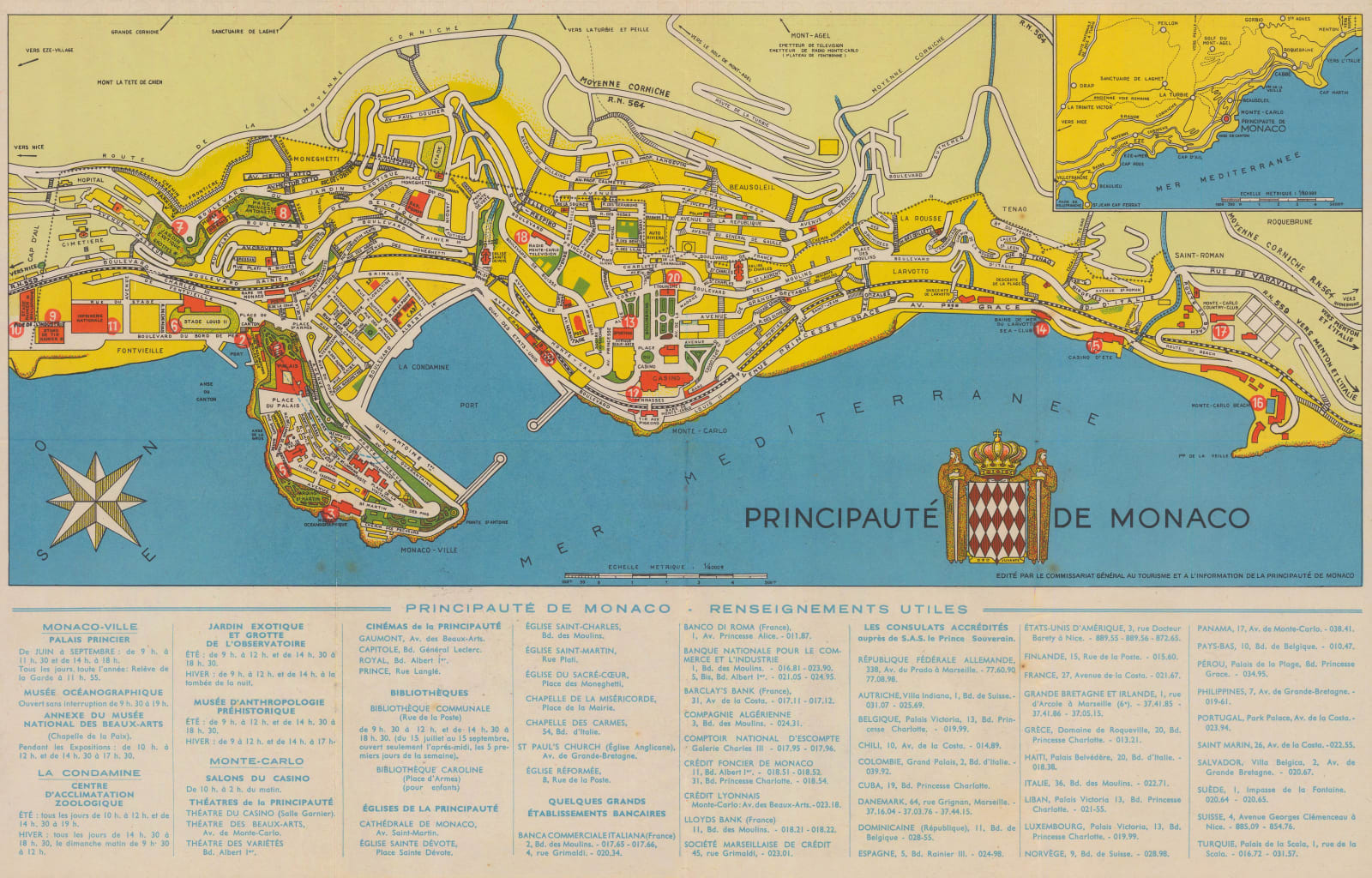 Monaco Tourism Office, Principality of Monaco, 1950 c