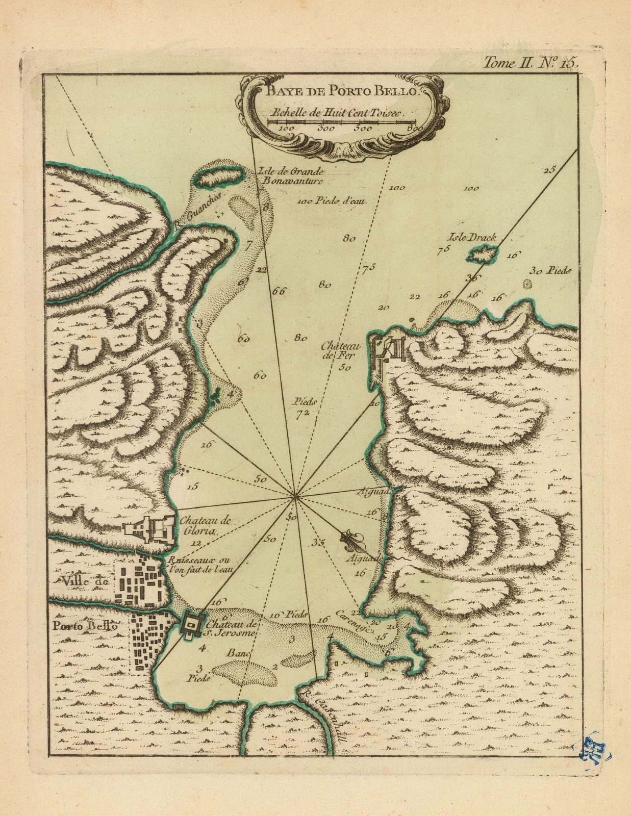 Jacques-Nicolas Bellin, Bay of Portobelo, Panama, 1764