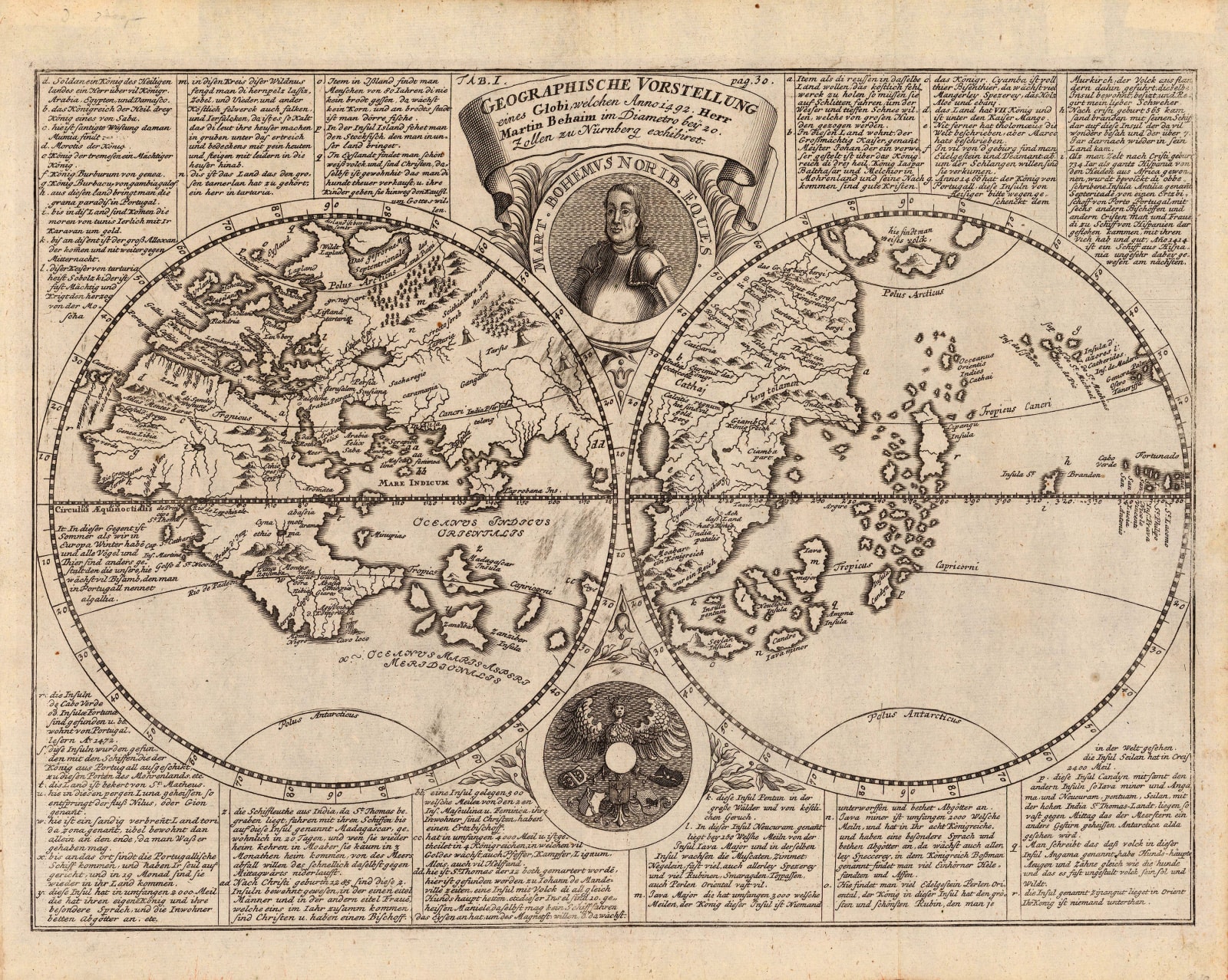 Martin Behaim, Geographische Vorstellung [Behaim Globe], 1720 c.