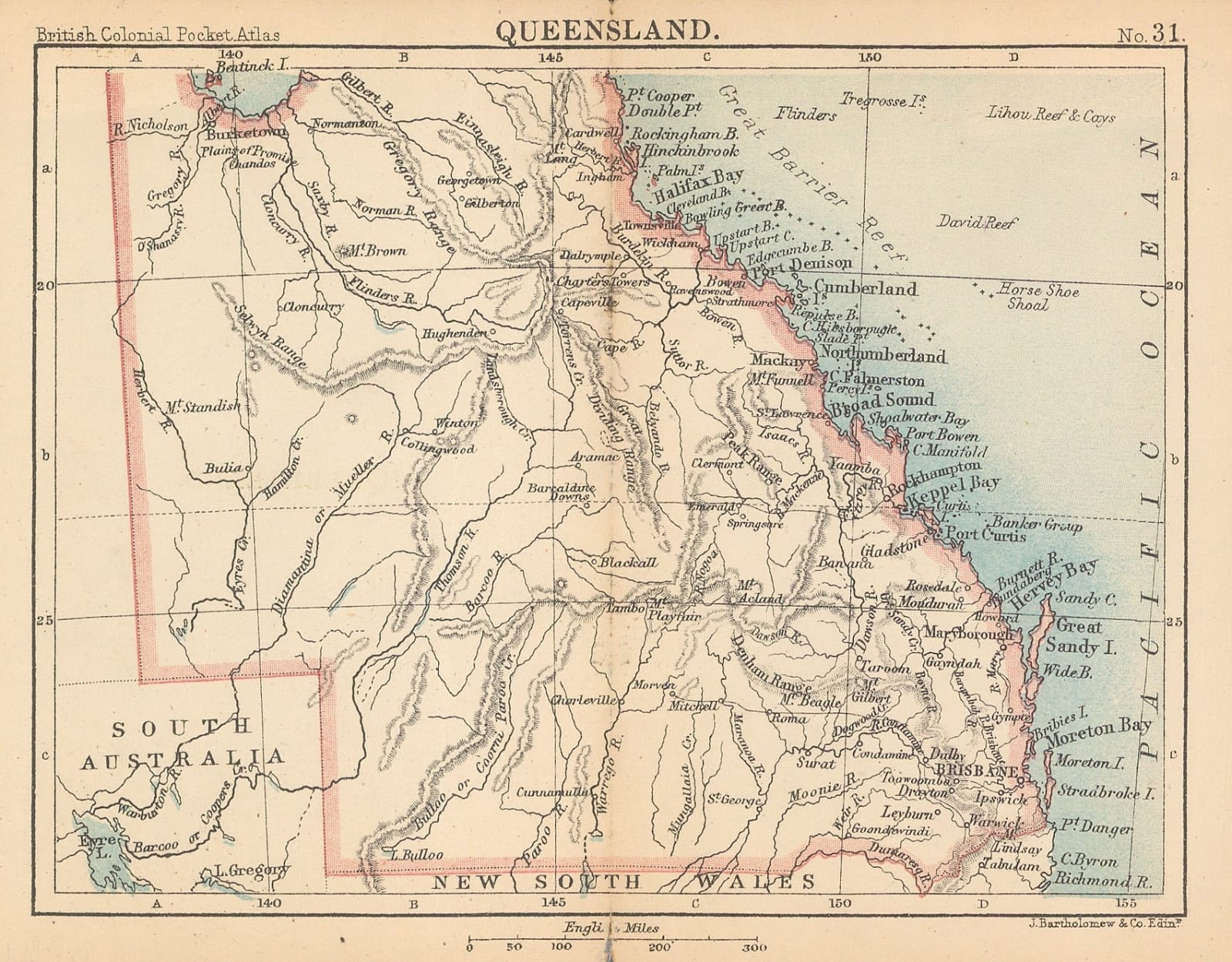 J.G. Bartholomew, Queensland, 1890 c.