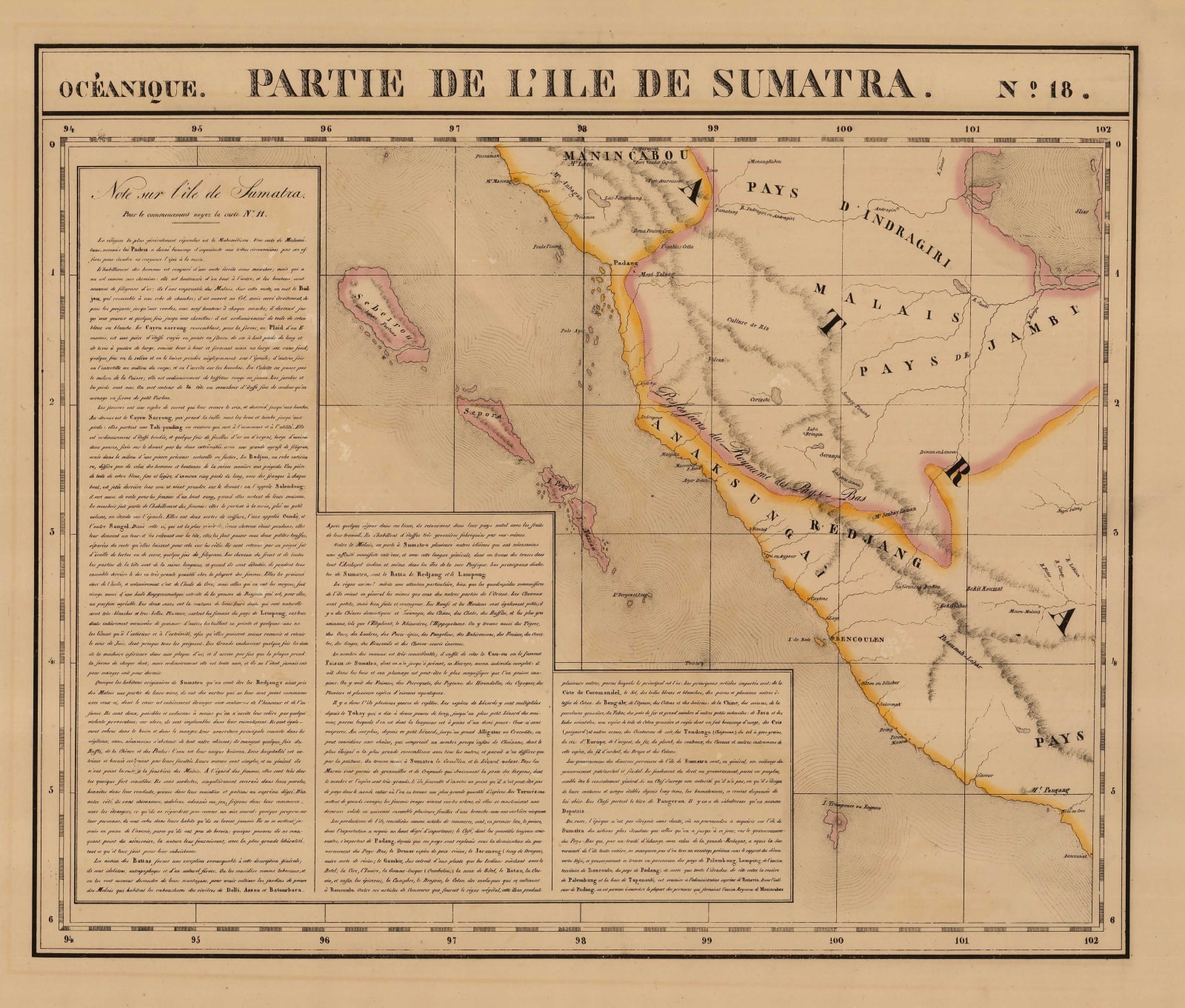Philippe Vandermaelen, West Sumatra and Riau, 1827
