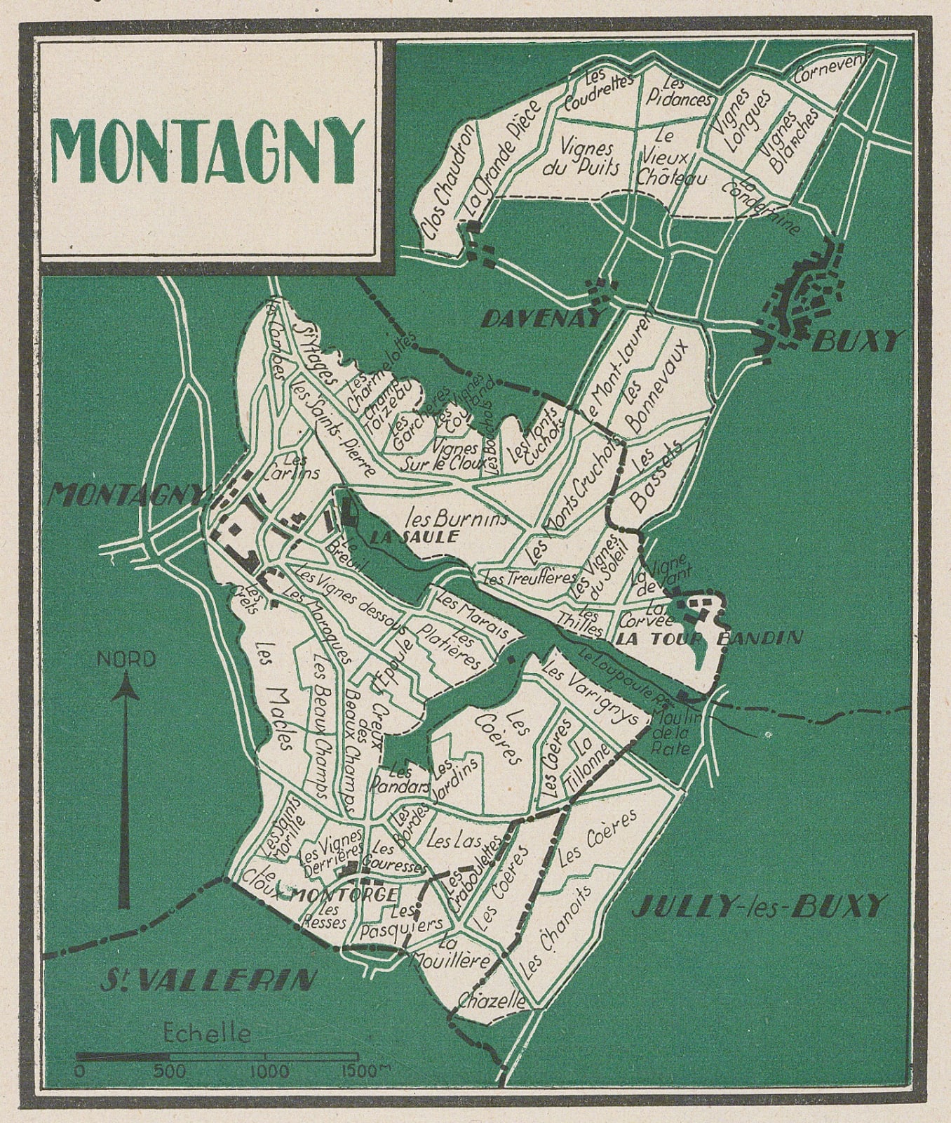 Walter Crotch, Wine Map of Montagny, 1947