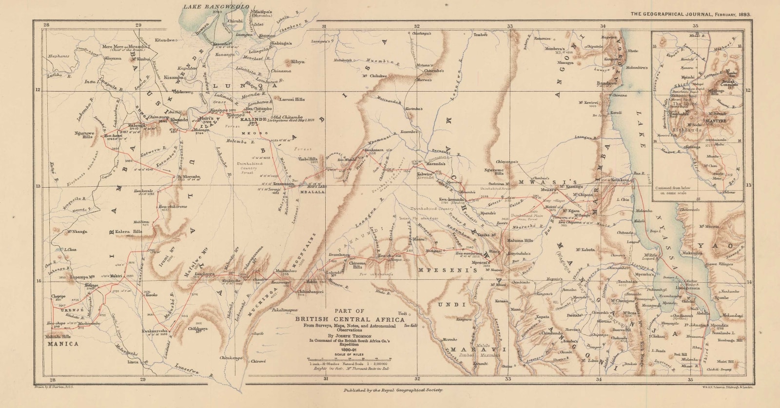 Royal Geographical Society (RGS), Malawi and Zambia, 1893