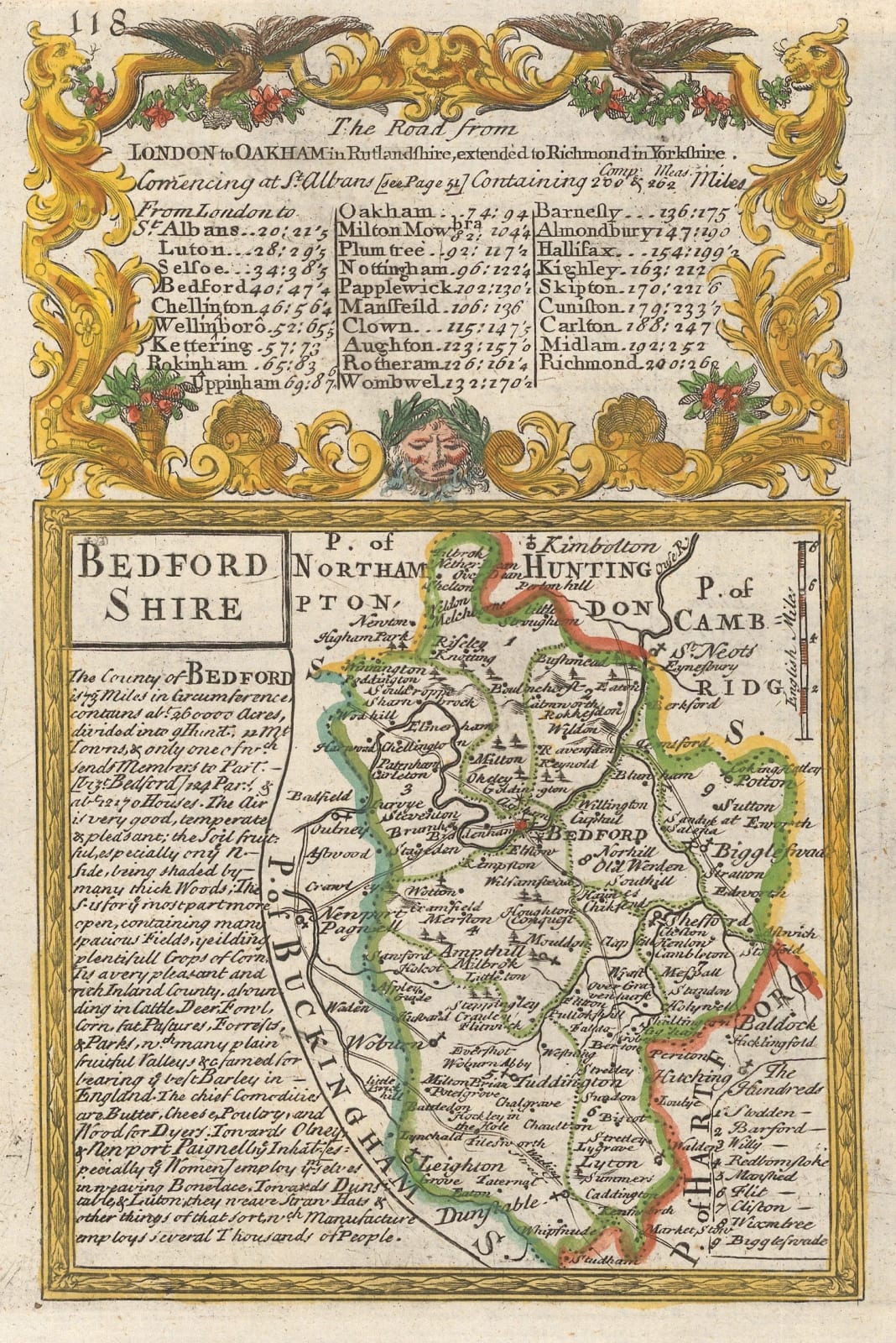Emanuel Bowen & John Owen, Bedfordshire, 1720