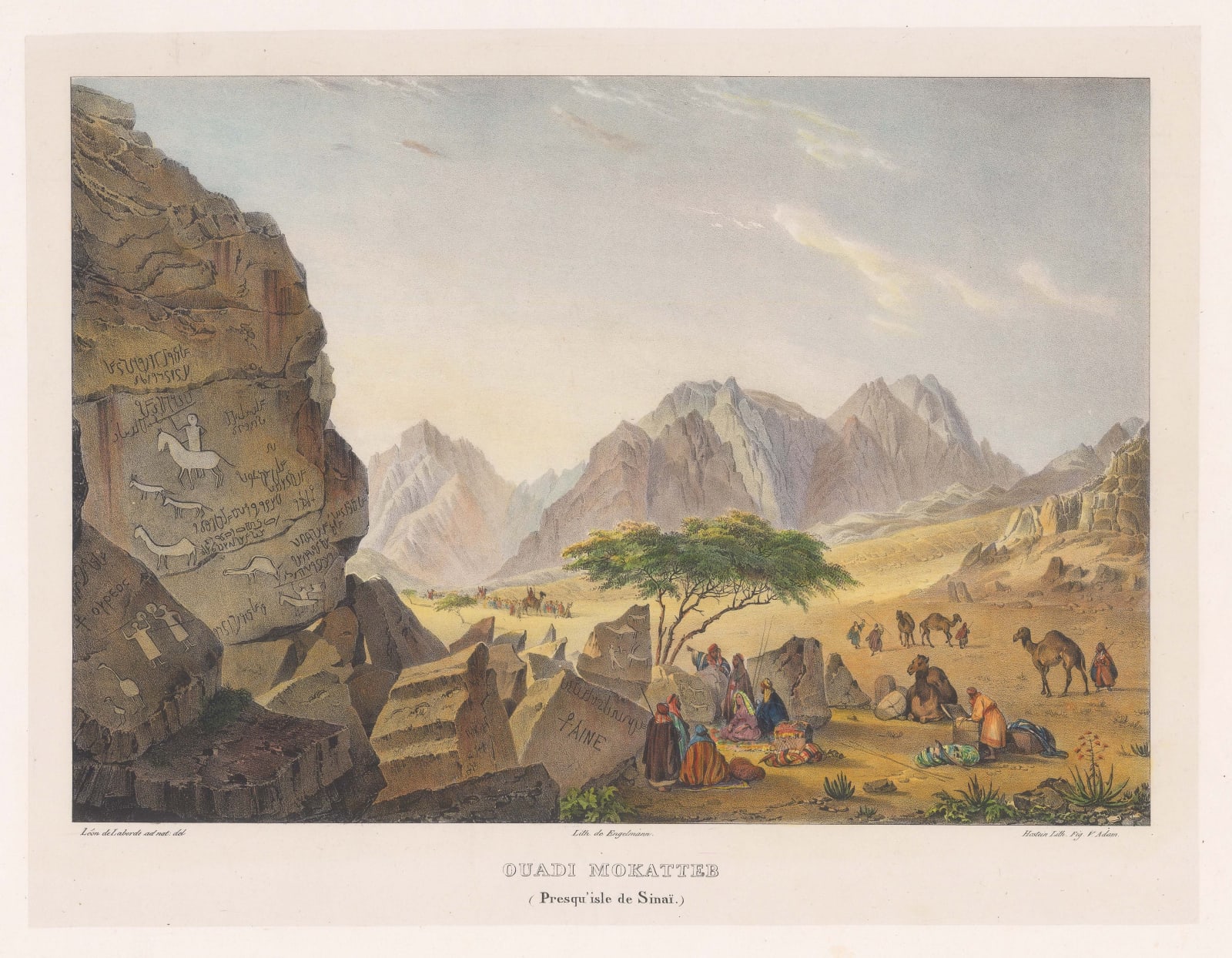 Leon de Laborde, Holy Land - Wady Mokatteb (Written Mountains), 1839