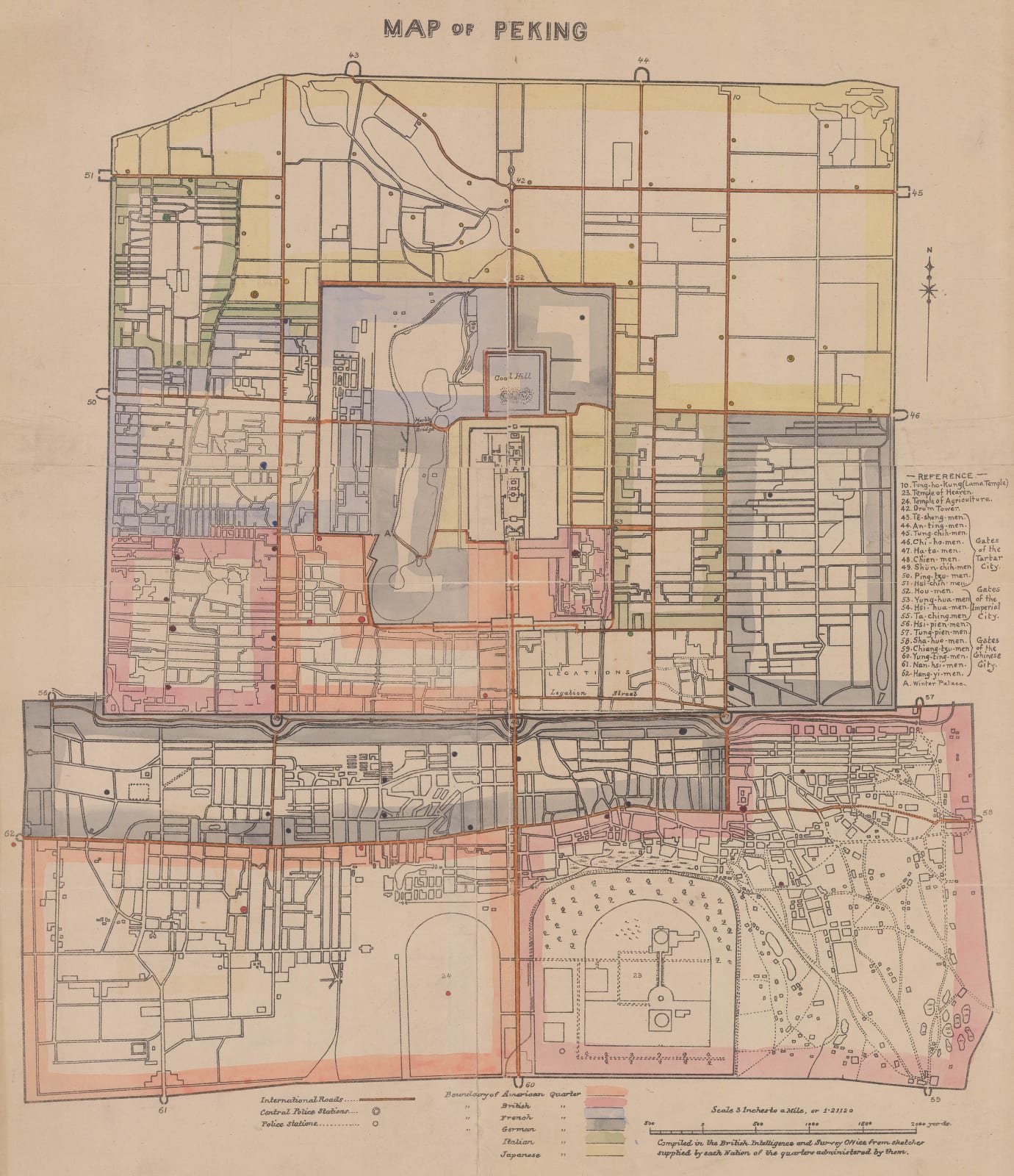 War Office, Early 20th century plan of Beijing (Peking), 1900 c.