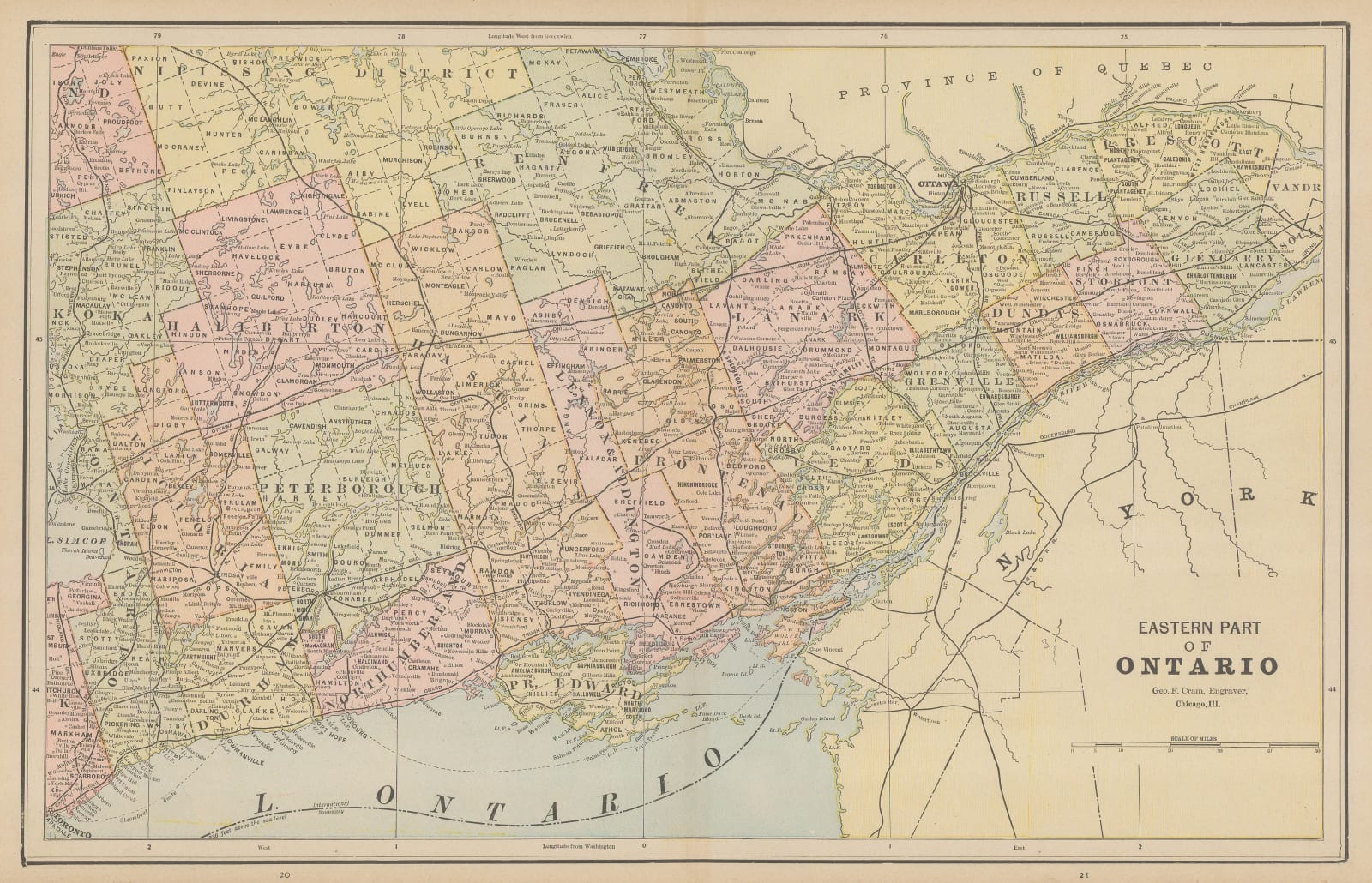 George Cram, Eastern Part of Ontario, 1889