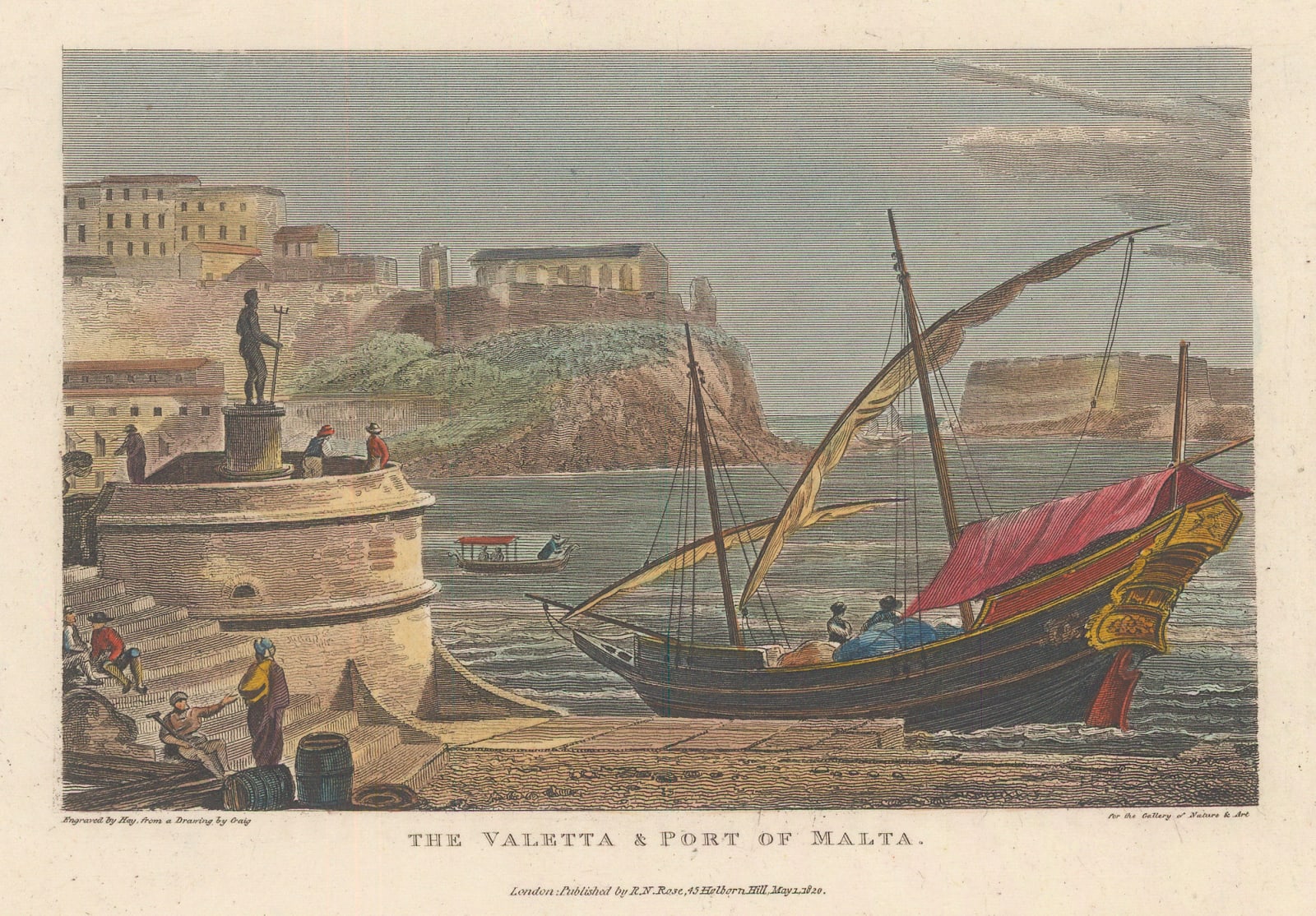 Rev. Edward Polehampton, Malta - Valetta Harbour, Porto Pidocchio, 1821