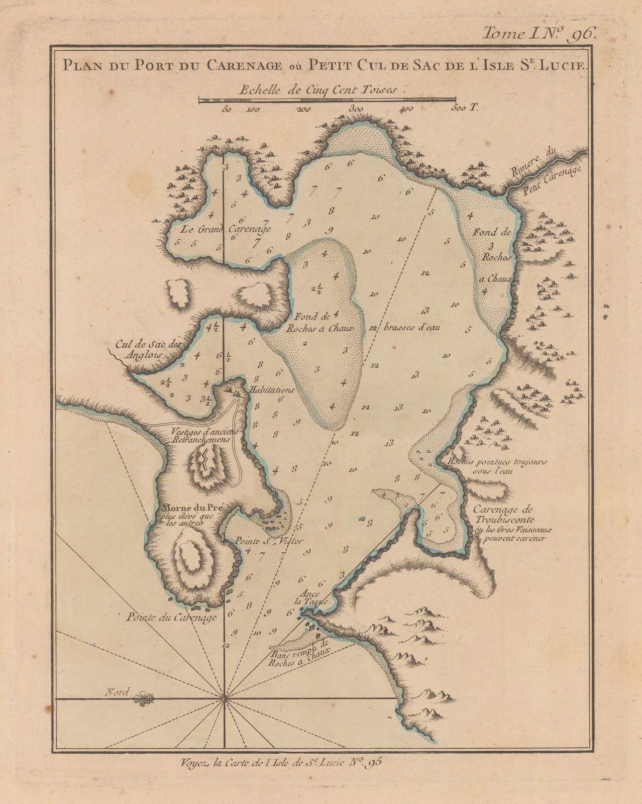 Jacques-Nicolas Bellin, Port du Carenage, St. Lucia, 1764