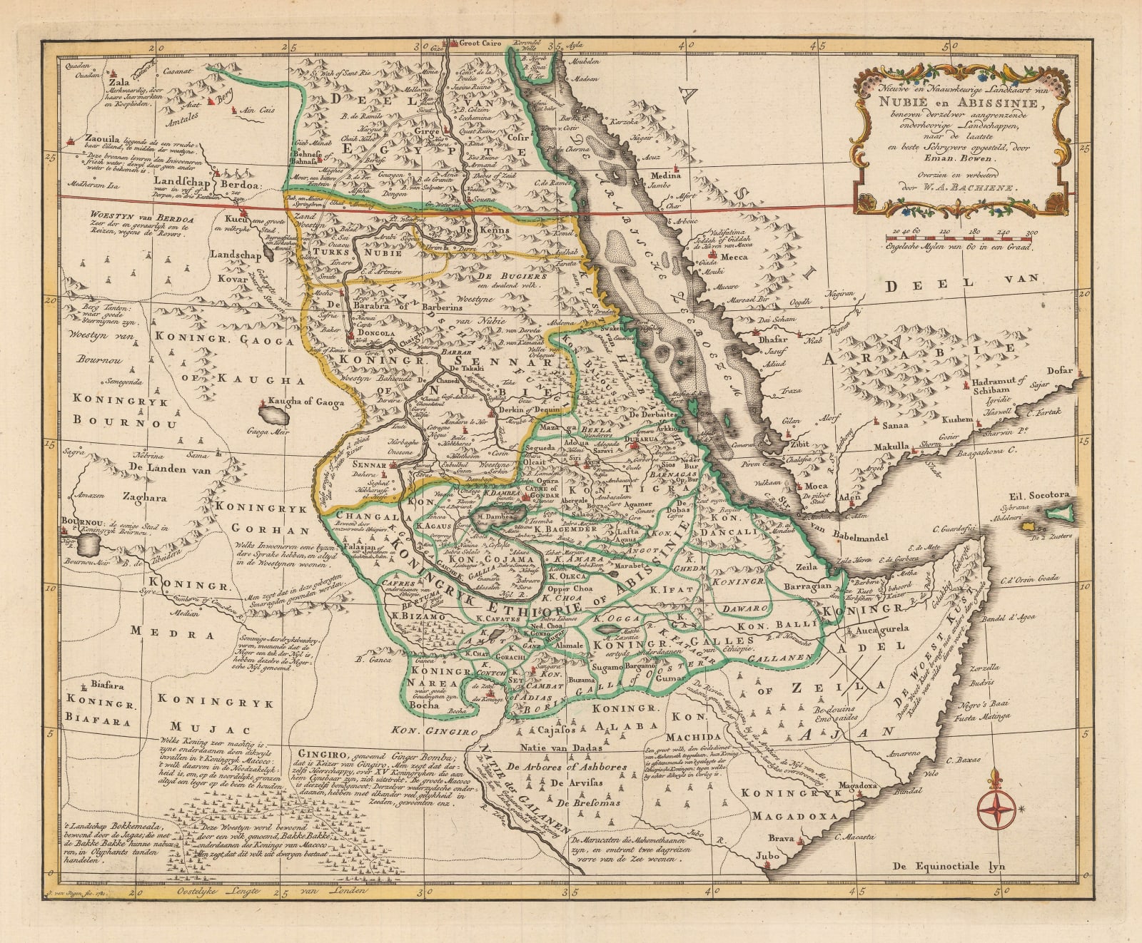 Willem Albert Bachiene, Southern Egypt, Sudan, Eritrea and Ethiopia, 1781