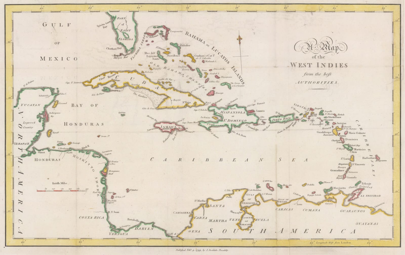 John Stockdale, The West Indies or Caribbean, 1799