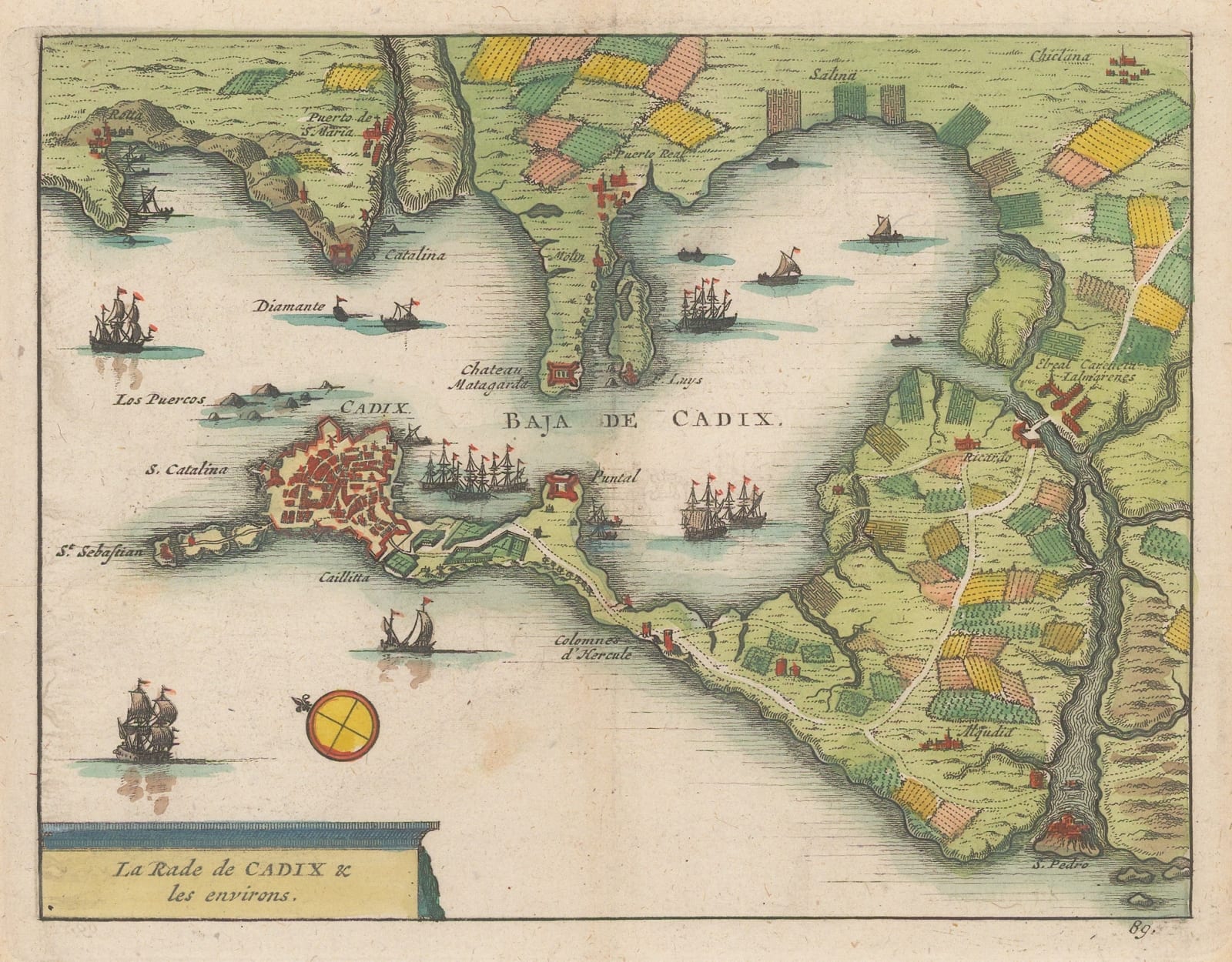 Pieter van der Aa, Bay of Cadiz, 1715