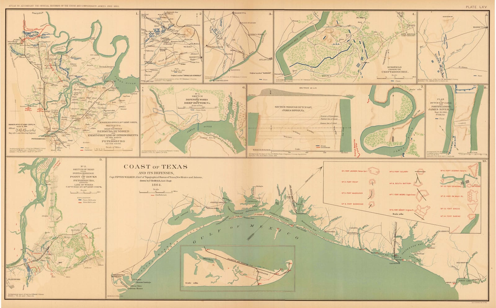American Civil War, Coast of Texas and its Defences, 1894