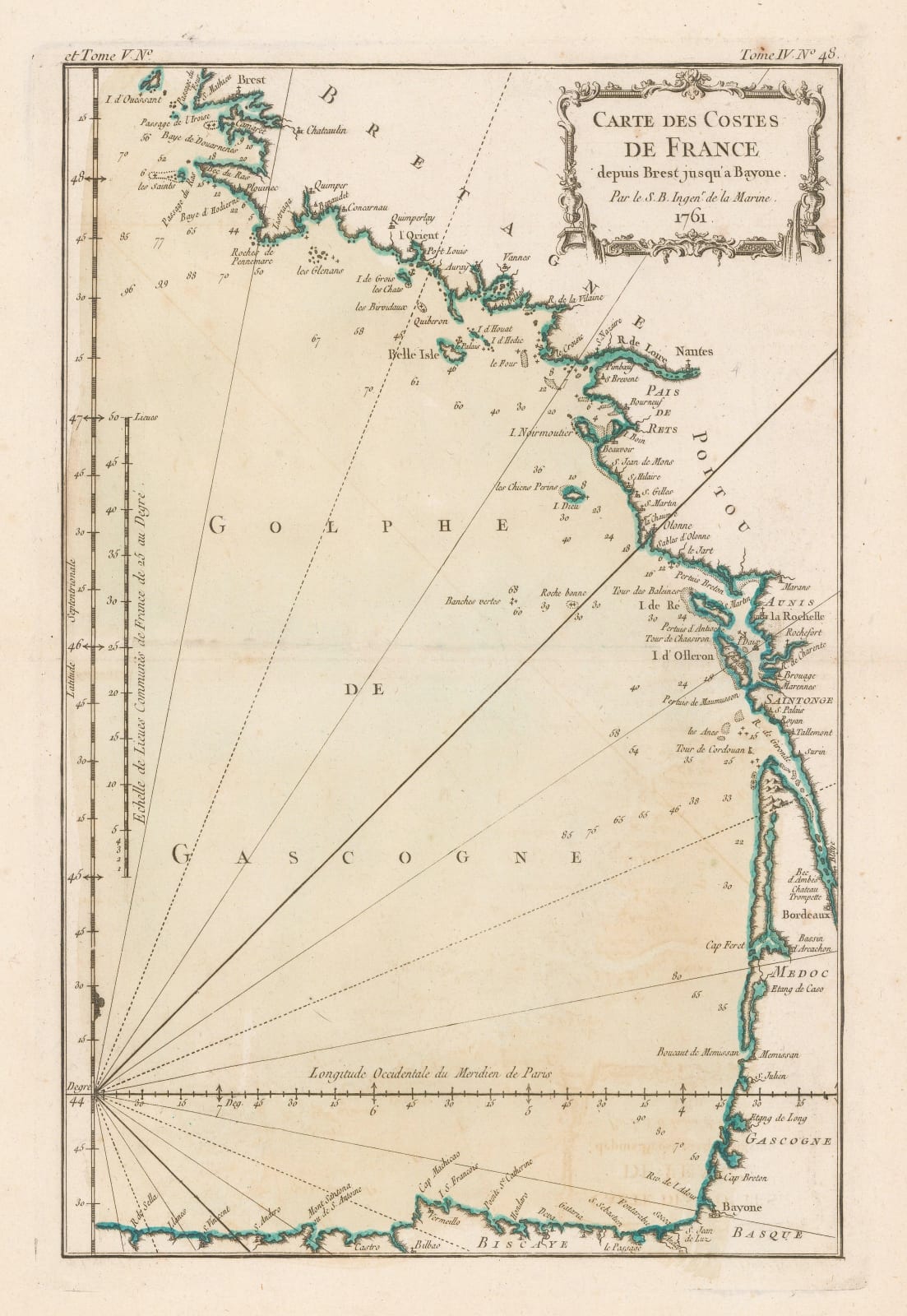 Jacques-Nicolas Bellin, The Bay of Biscay, 1764